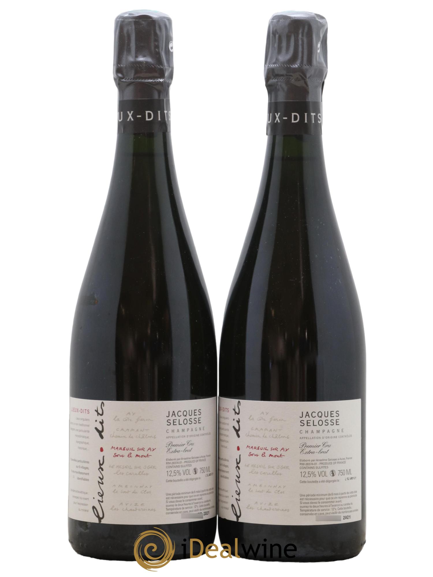 Mareuil sur Ay Sous le Mont Extra-Brut Jacques Selosse - Lot de 2 bouteilles - 0