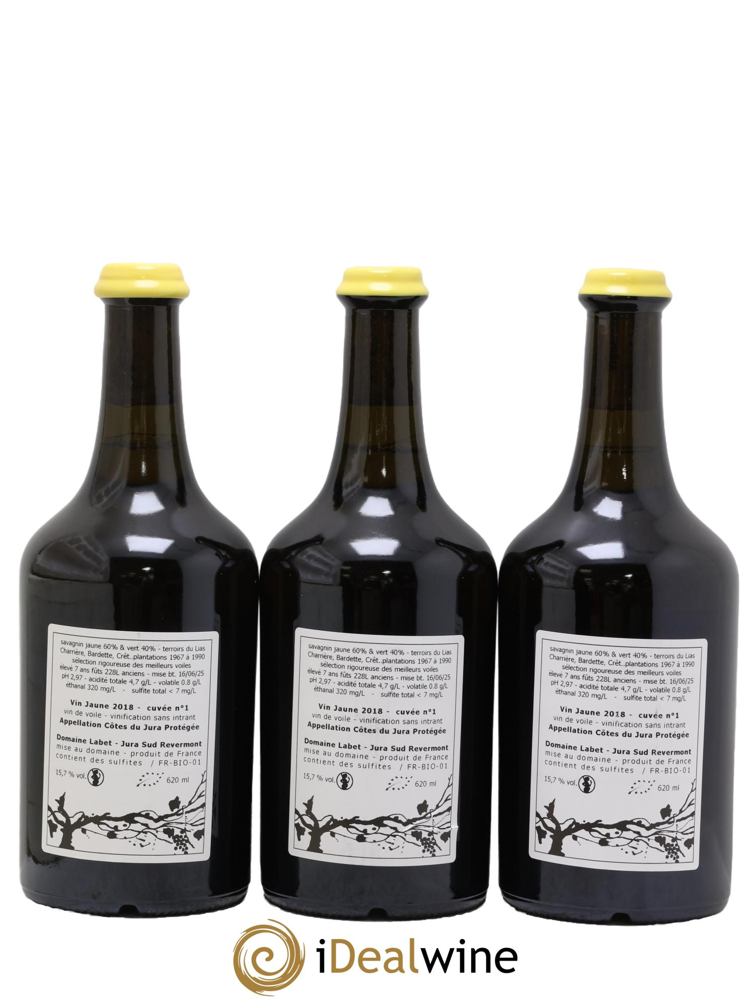 Côtes du Jura Vin Jaune Romain - Julien - Charline Labet 2018 - Lot de 3 clavelins - 1