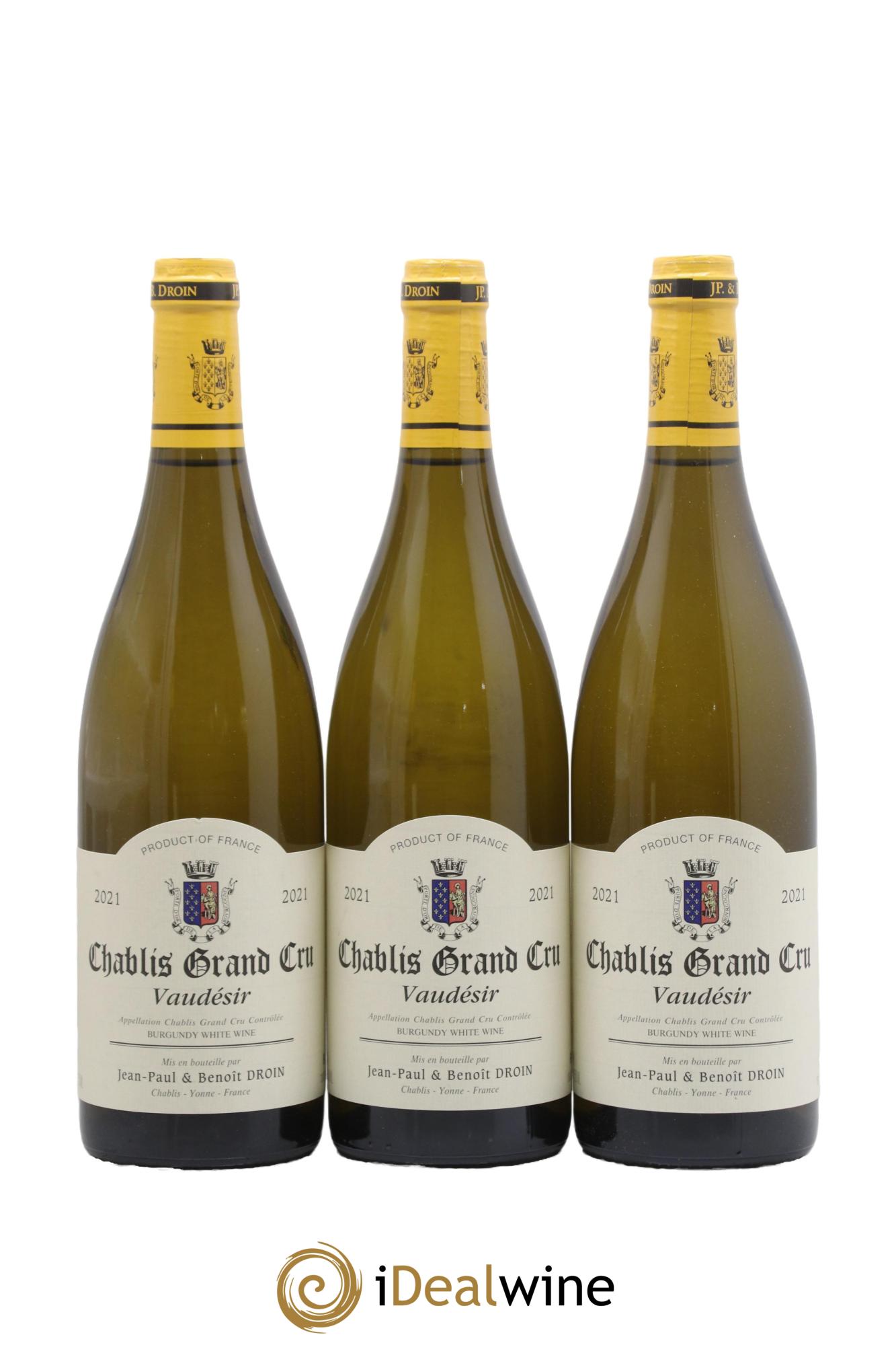 Chablis Grand Cru Vaudésir Jean-Paul & Benoît Droin (Domaine) 2021 - Lot de 3 bouteilles - 0