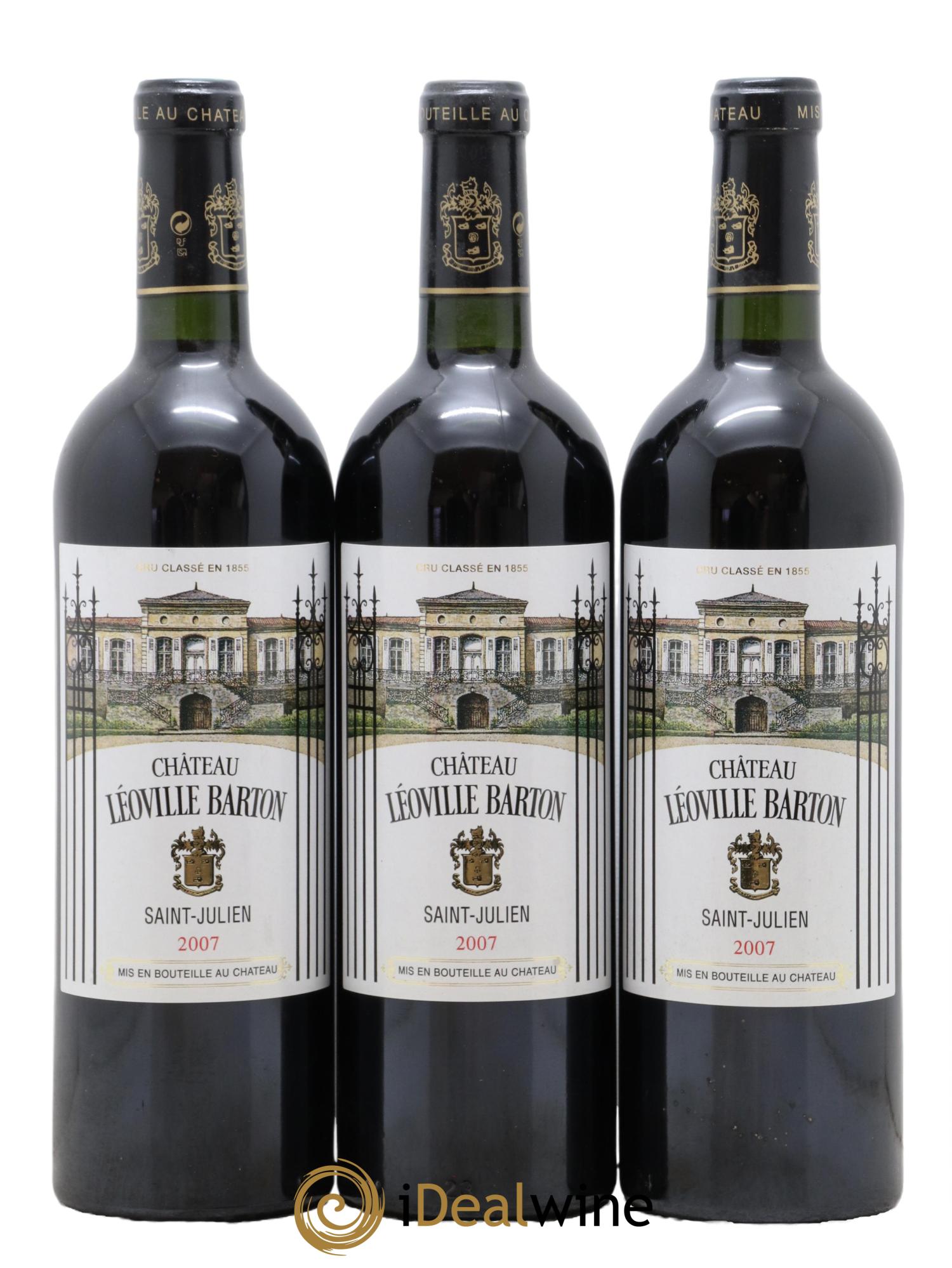 Château Léoville Barton 2ème Grand Cru Classé 2007 - Lot de 3 bouteilles - 0
