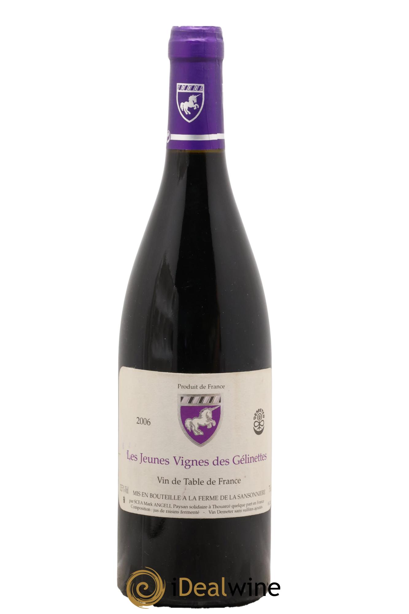 Anjou Les Jeunes Vignes des Gélinettes Mark Angeli (Domaine) - Ferme de la Sansonnière 2006 - Lot de 1 bouteille - 0