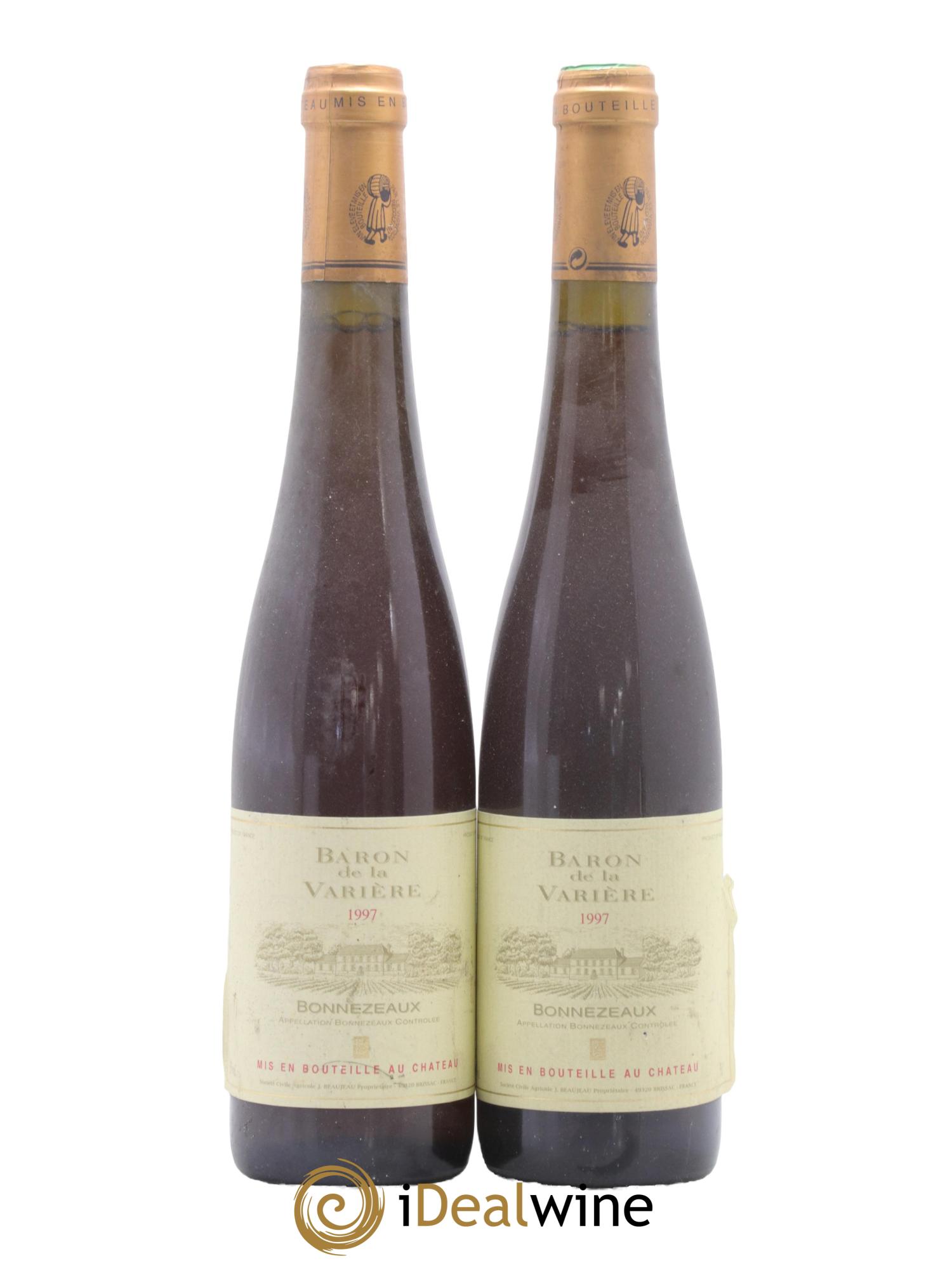 Bonnezeaux Baron De La Variere 1997 - Lot of 2 500ml formats - 0