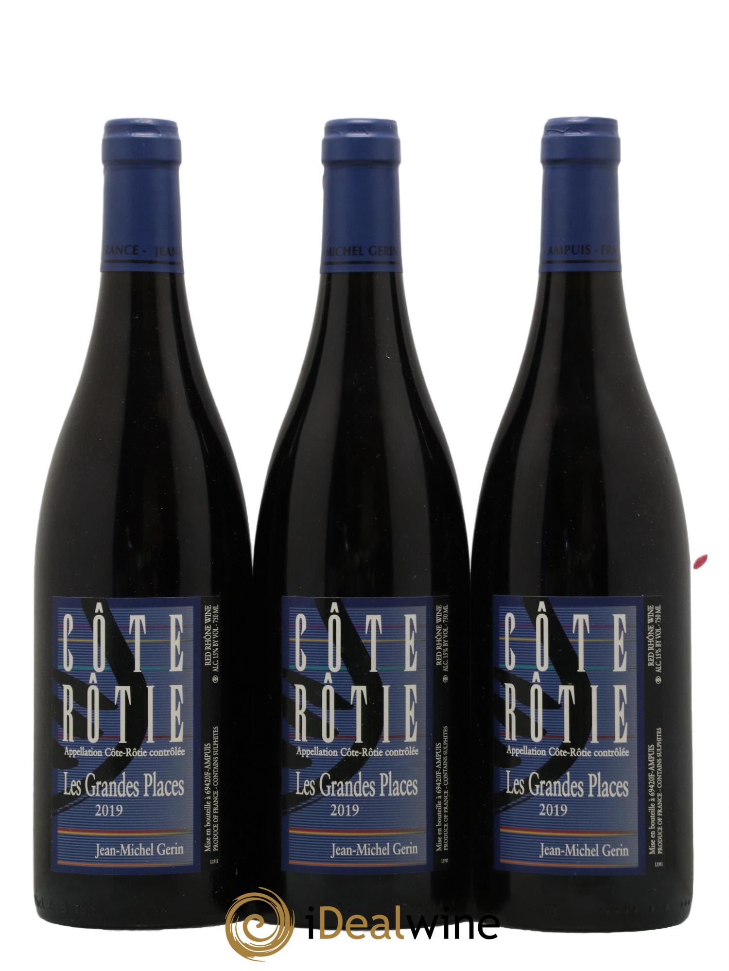 Côte-Rôtie Les Grandes Places Jean-Michel Gerin 2019 - Lot of 3 bottles - 0