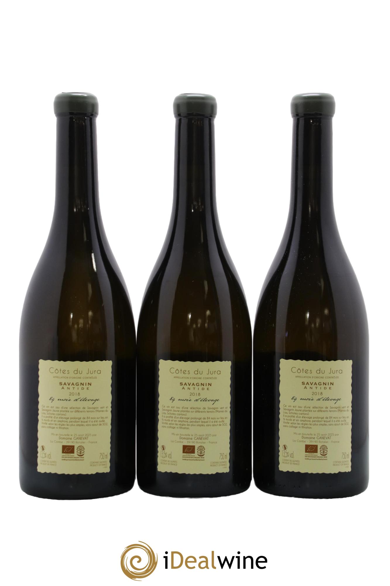 Côtes du Jura Savagnin Antide 84 Mois D'Elevage Jean-François Ganevat (Domaine) 2018 - Lotto di 3 bottiglie - 1