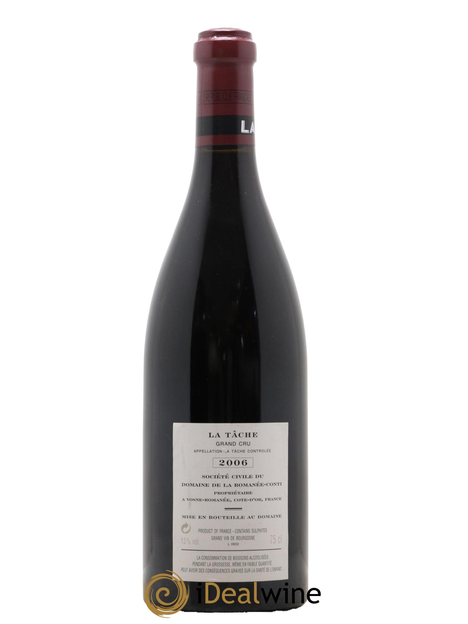 La Tâche Grand Cru Domaine de la Romanée-Conti 2006 - Lot de 1 bouteille - 1