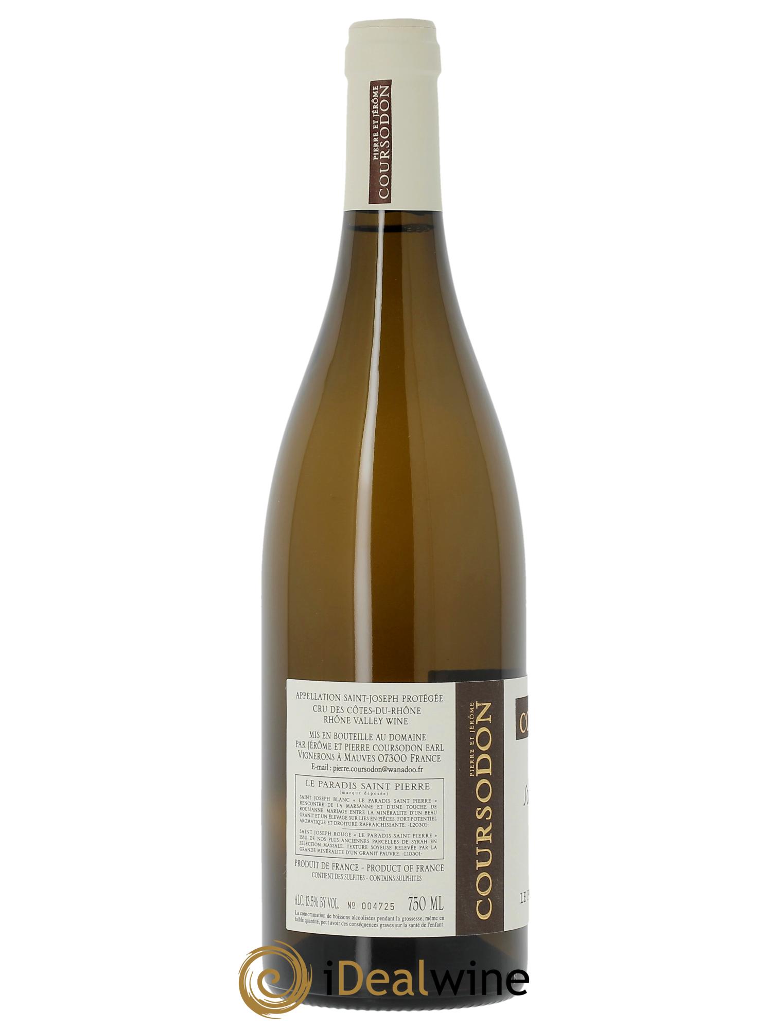 Saint-Joseph Le Paradis Saint-Pierre Pierre et Jérôme Coursodon  2023 - Lot de 1 bouteille - 1