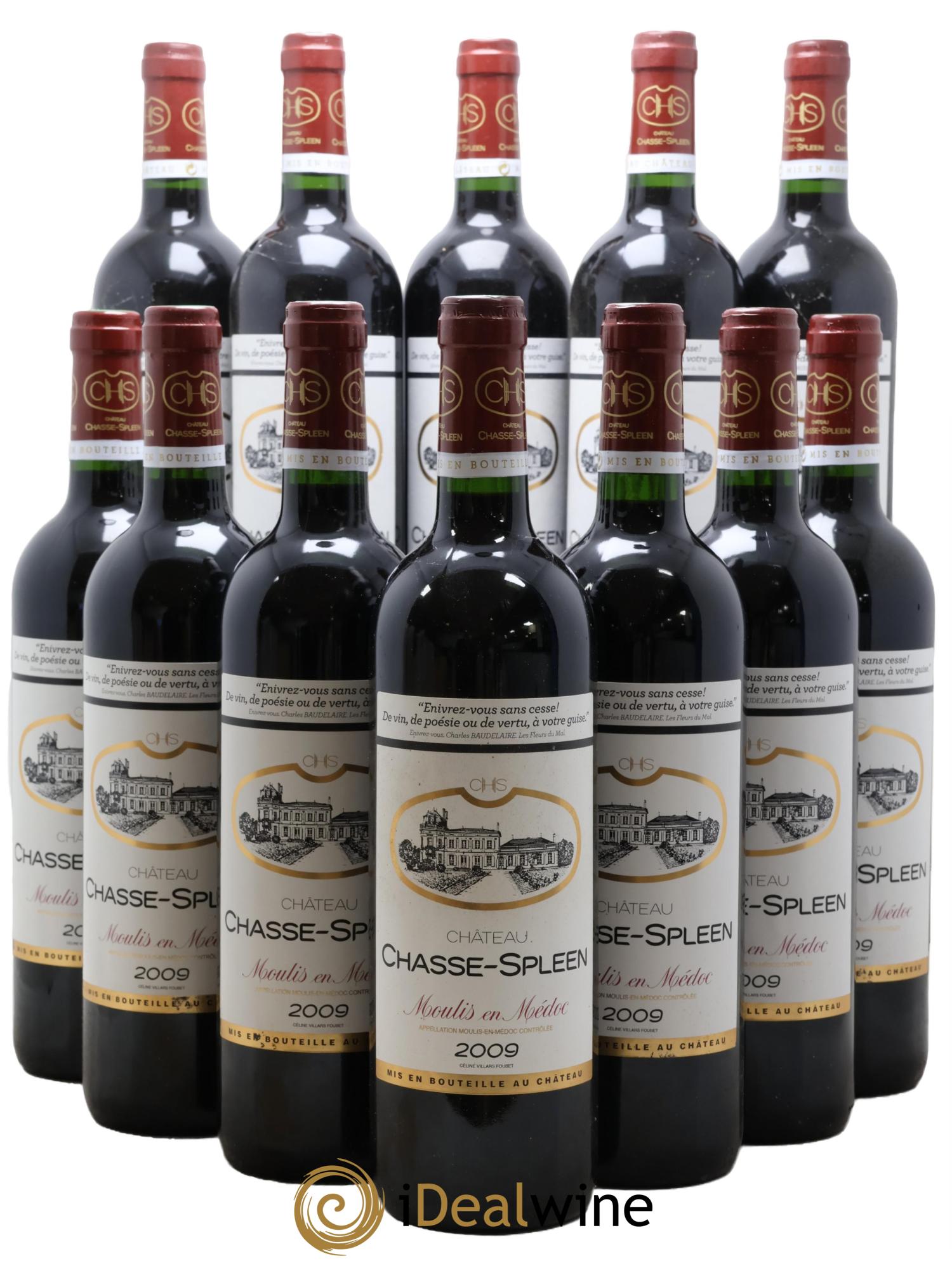 Château Chasse Spleen 2009 - Lot of 12 bottles - 0