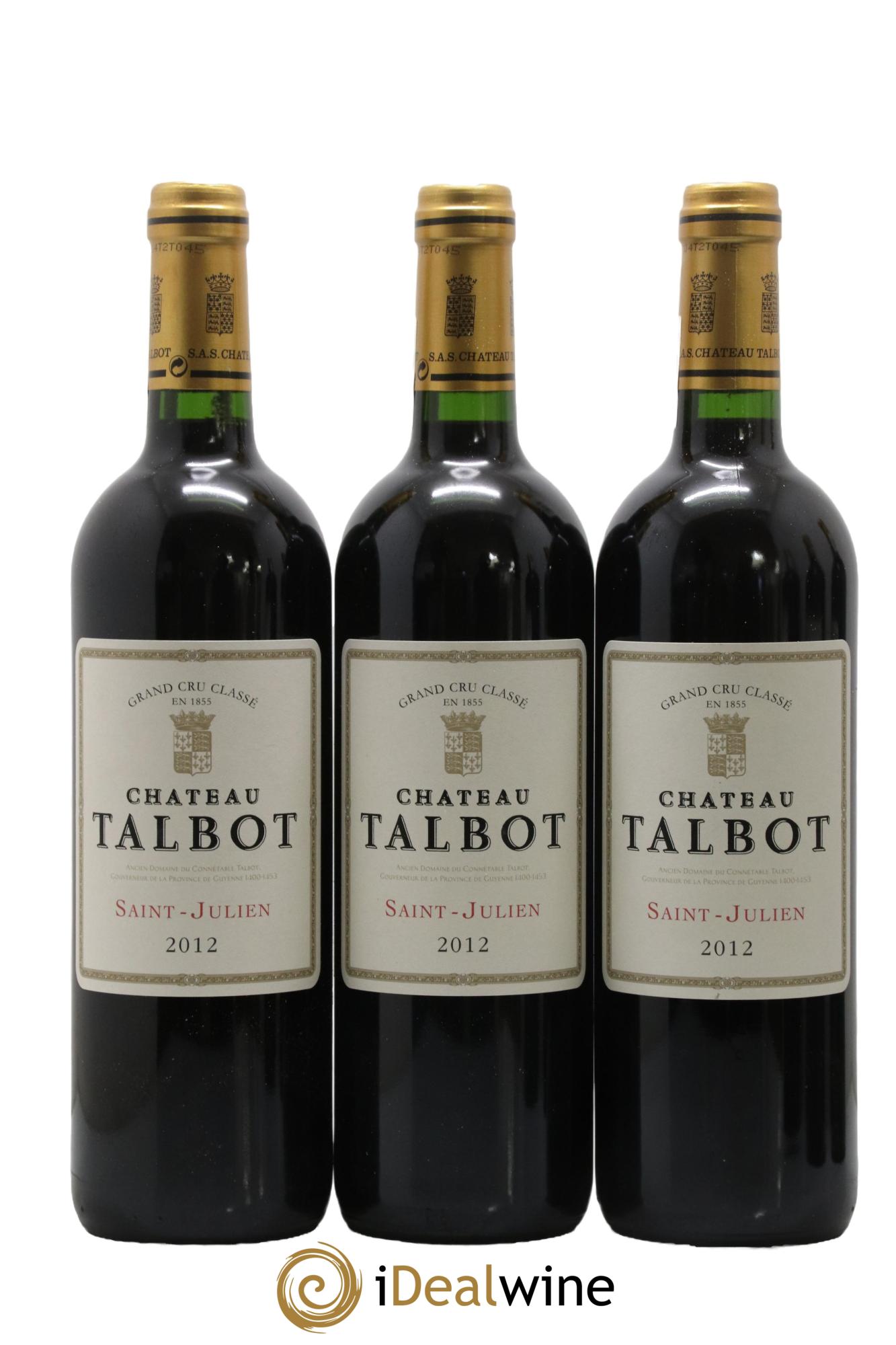 Château Talbot 4ème Grand Cru Classé 2012 - Lot de 12 bouteilles - 1