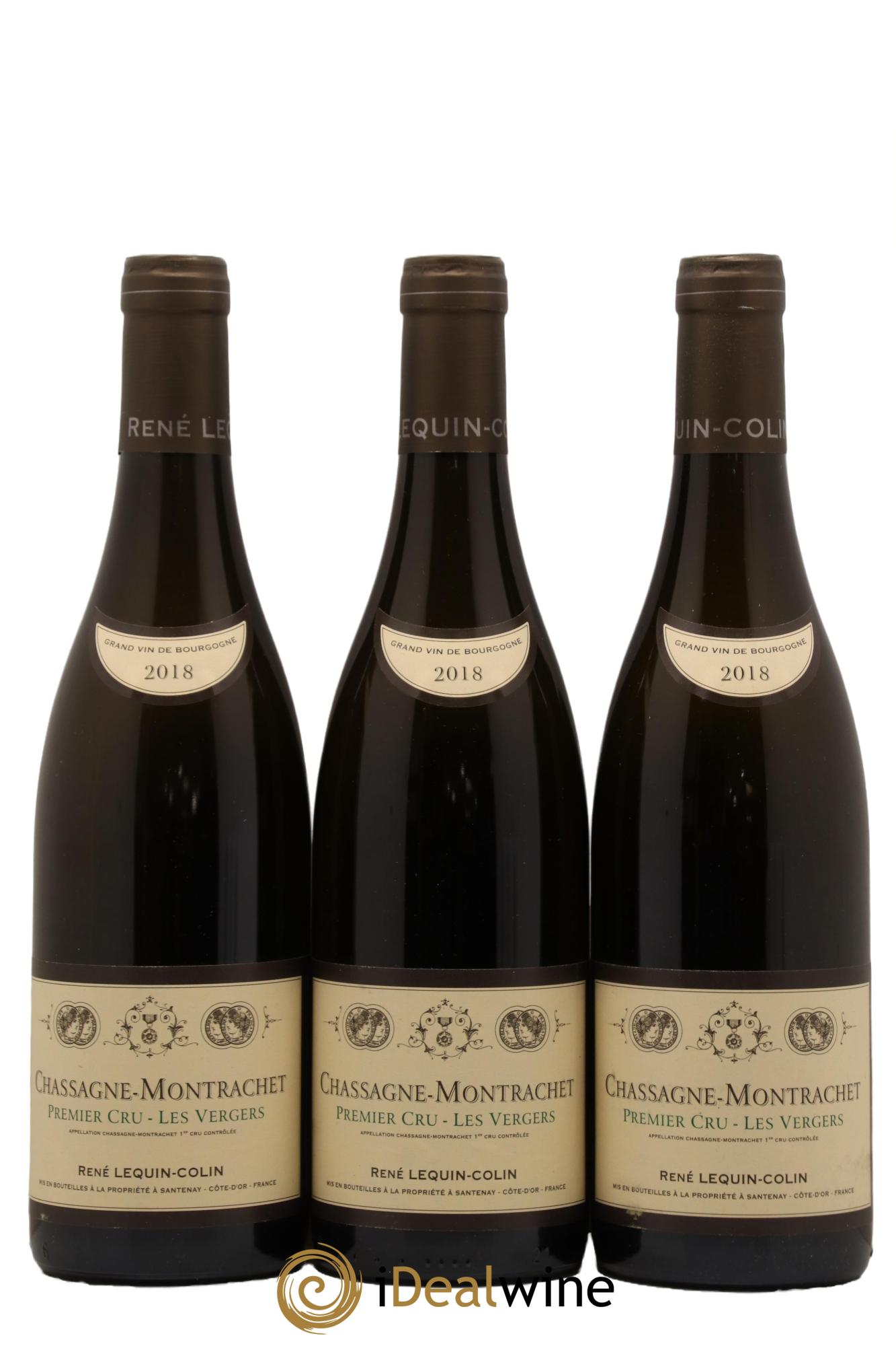 Chassagne-Montrachet 1er Cru Les Vergers Domaine Rene Lequin 2018 - Lot de 3 bouteilles - 0