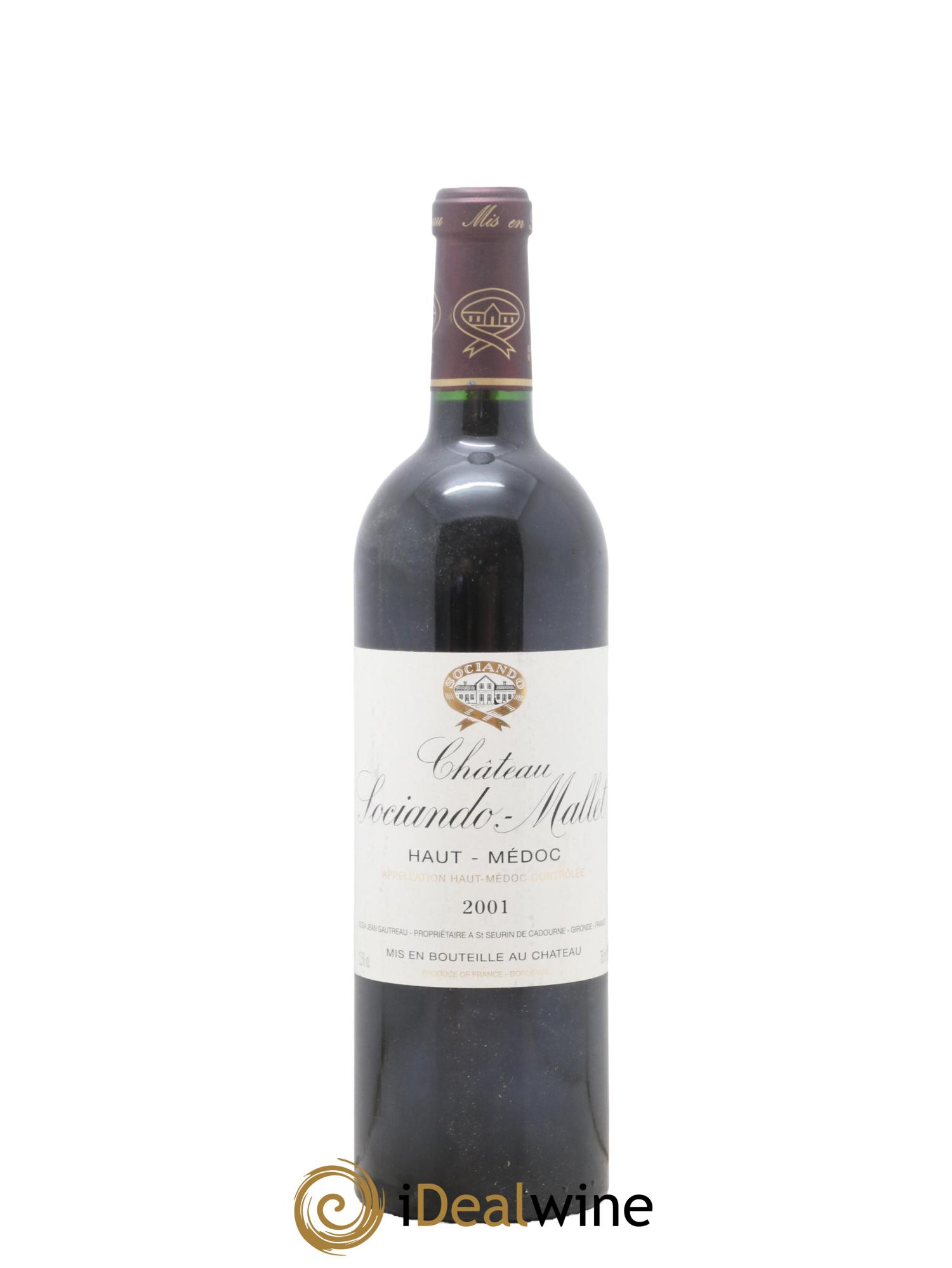 Château Sociando Mallet 2001 - Lot de 1 bouteille - 0