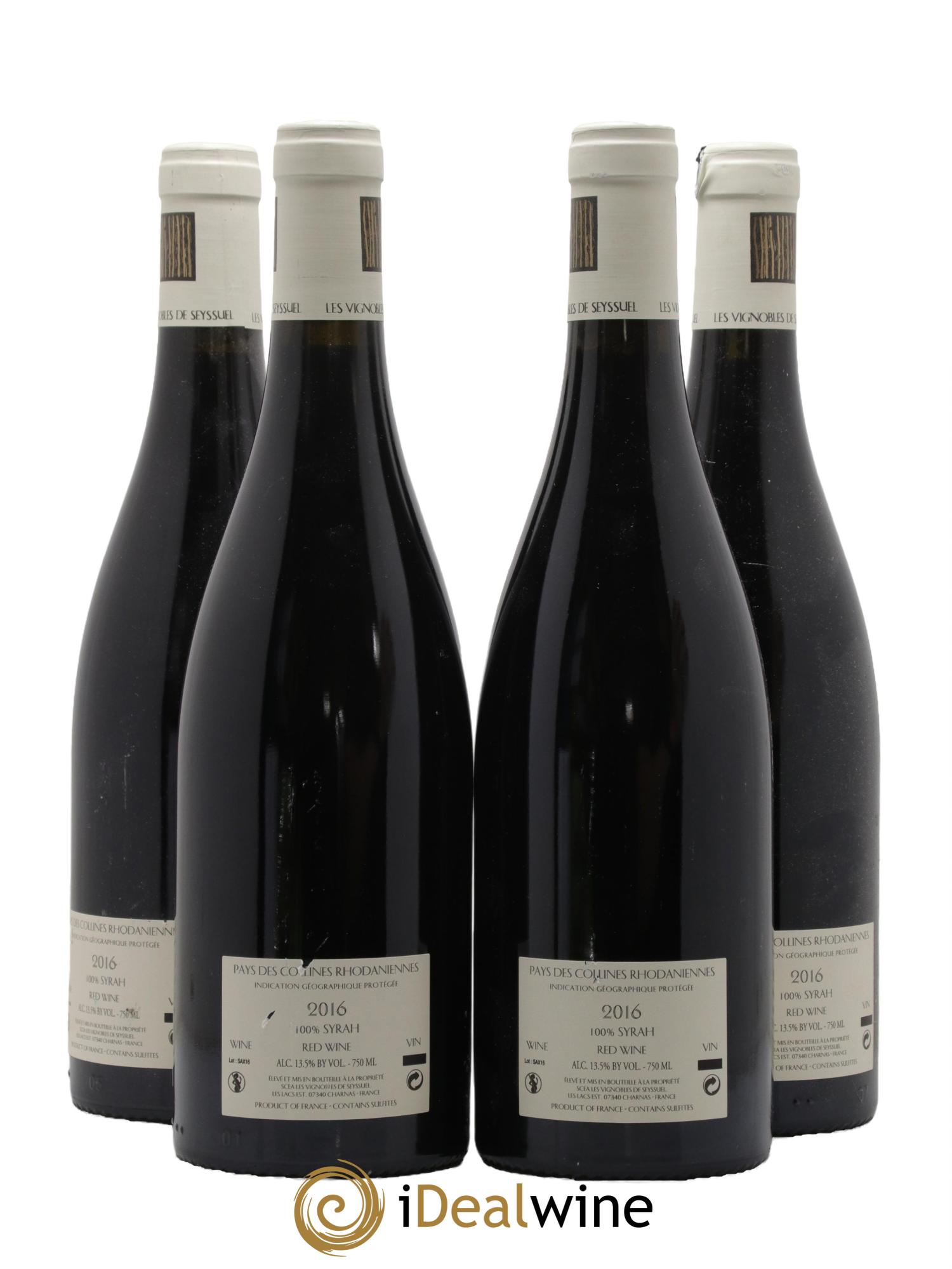 IGP Collines Rhodaniennes Saxeolum Les Vignobles de Seyssuel - Louis Cheze (Domaine) 2016 - Lotto di 4 bottiglie - 1