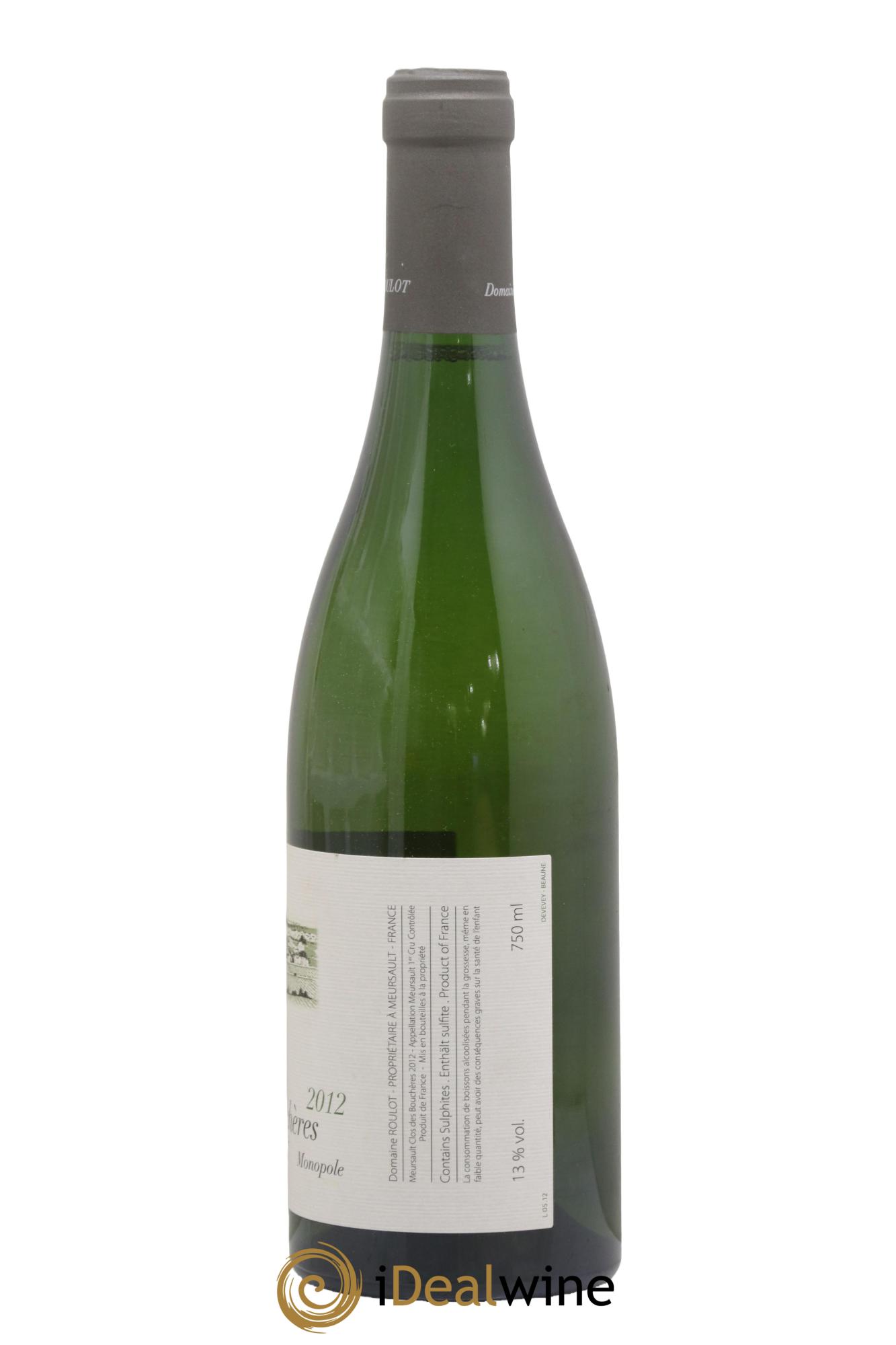 Meursault 1er Cru Clos des Bouchères Roulot (Domaine) 2012 - Lot de 1 bouteille - 1