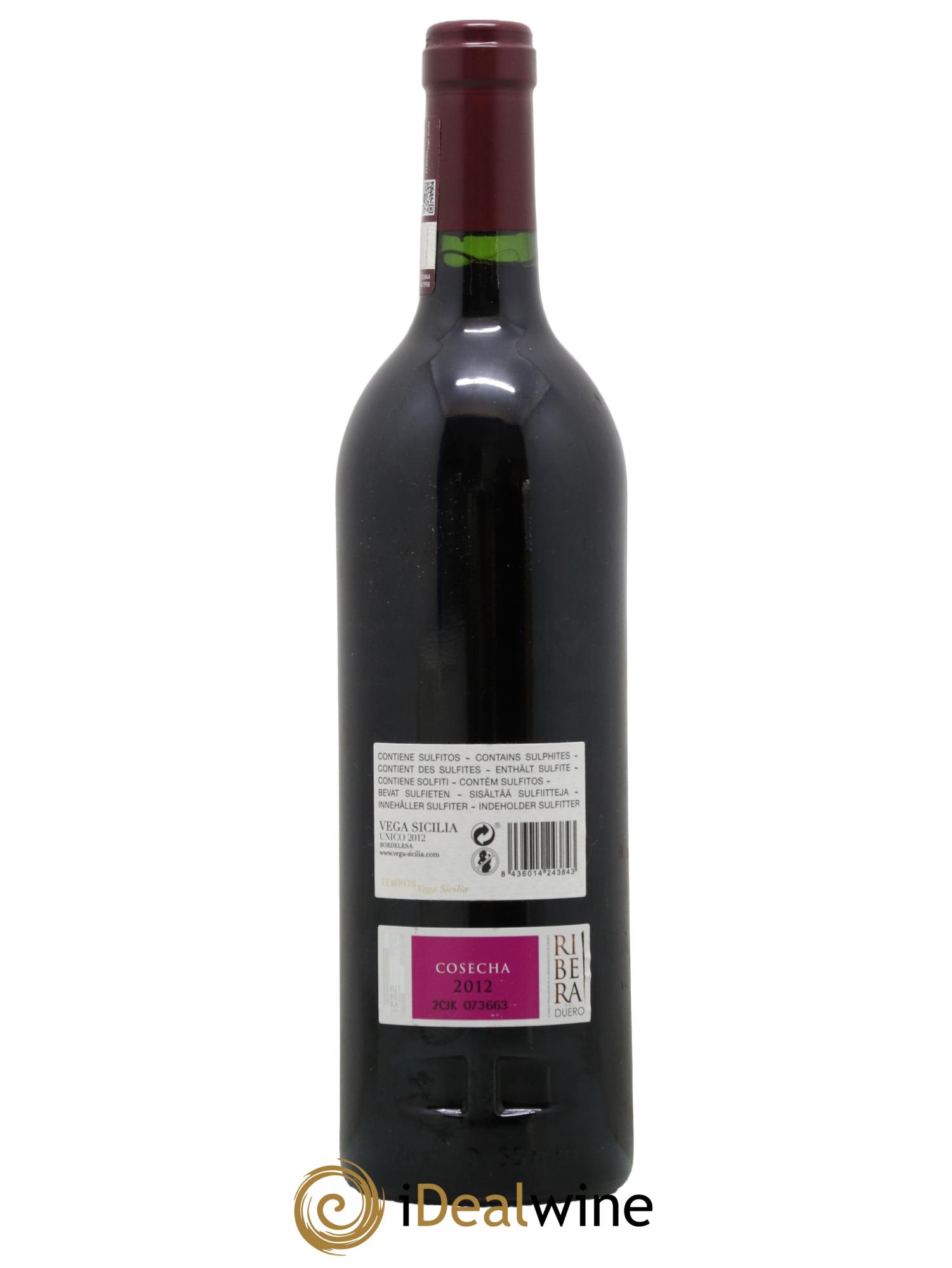 Ribera Del Duero DO Vega Sicilia Unico Famille Alvarez 2012 - Lot de 1 bouteille - 1