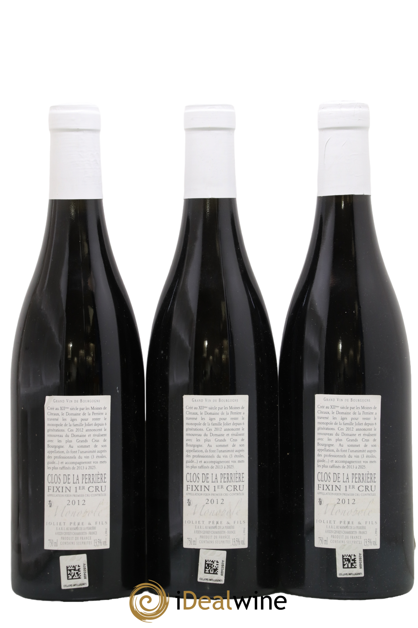 Fixin 1er Cru Clos de la Perrière Joliet Père & Fils (Domaine) 2012 - Lot de 3 bouteilles - 1