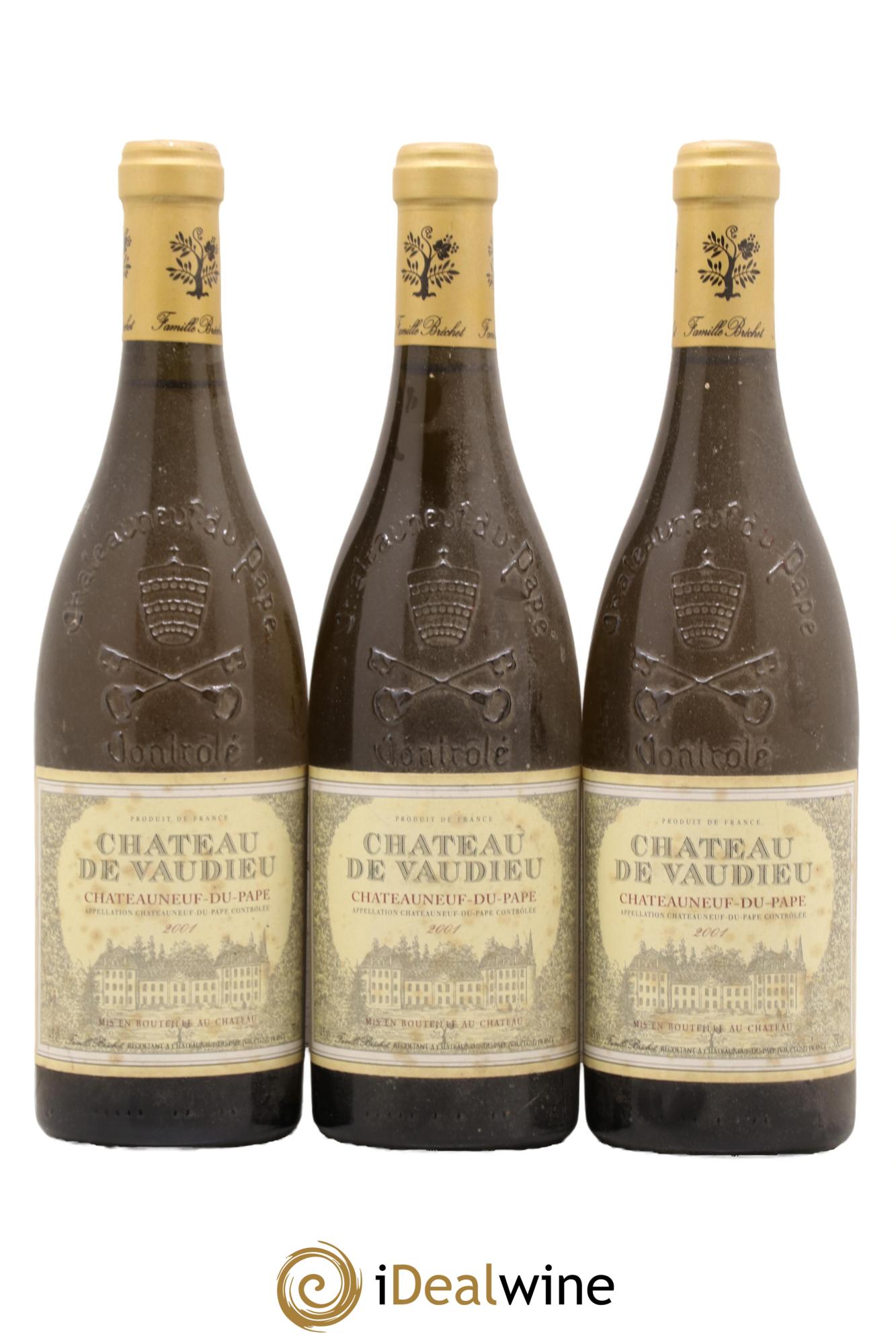 Châteauneuf-du-Pape Chateau de Vaudieu 2001 - Lot de 3 bouteilles - 0