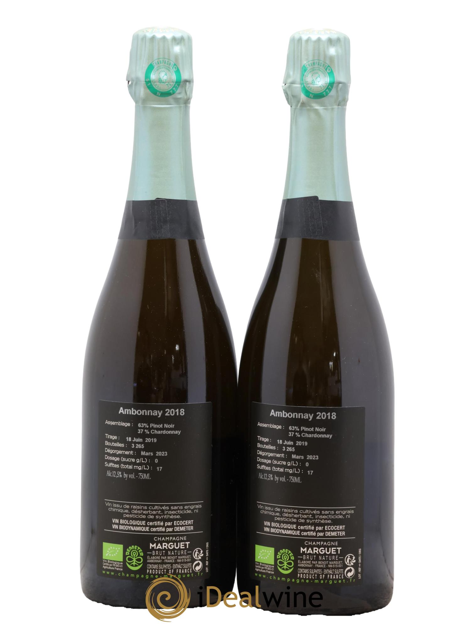 Ambonnay Grand Cru Extra-Brut Marguet 2018 - Lot of 2 bottles - 1
