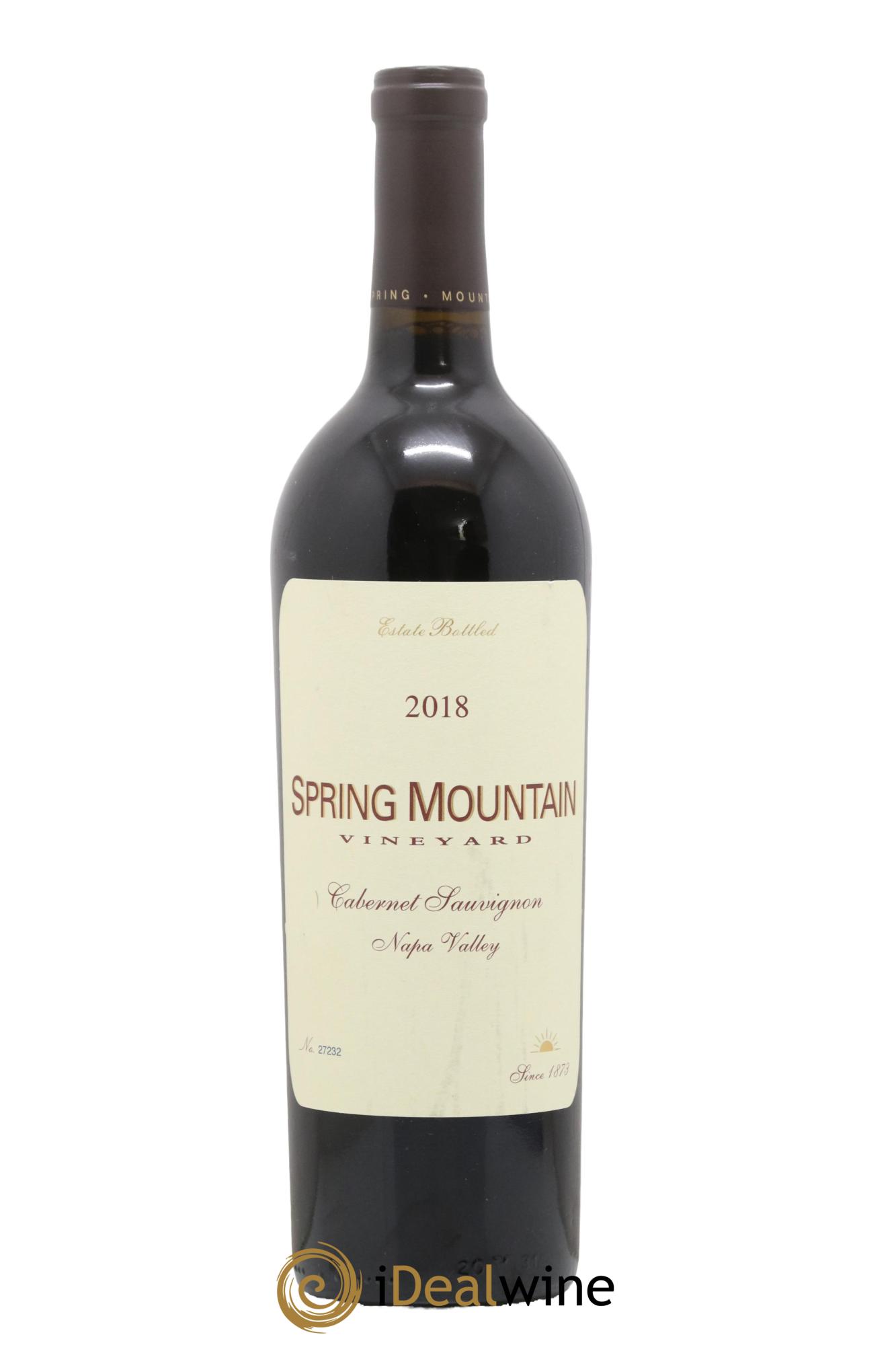 USA Spring Montain Napa Valley Cabernet Sauvignon 2018 - Lot de 1 bouteille - 0