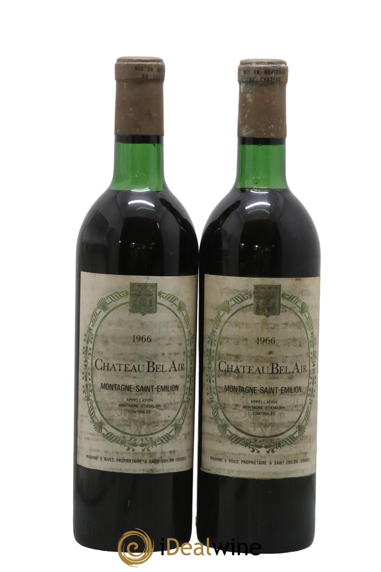 Montagne Saint-Émilion Château Bel-Air 1966 - Lot of 2 bottles - 0