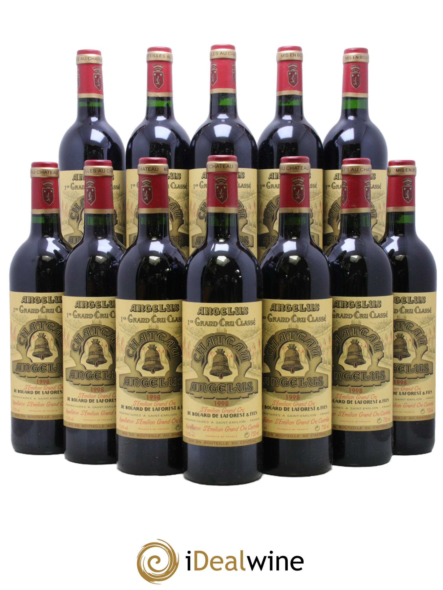 Château Angélus 1er Grand Cru Classé A 1998 - Lot of 12 bottles - 0