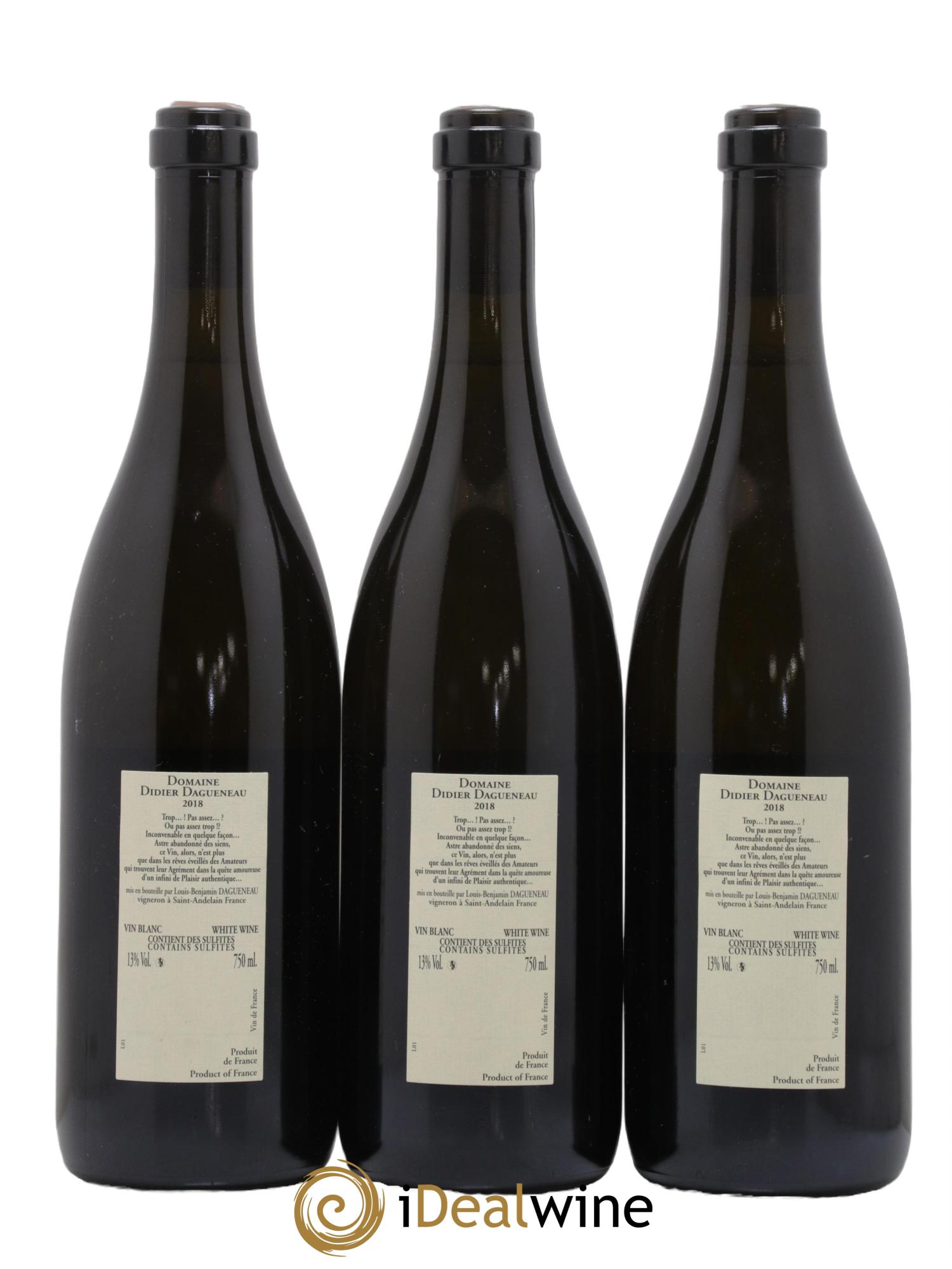 Pouilly-Fumé Blanc Fumé de Pouilly Dagueneau (Domaine Didier - Louis-Benjamin) 2018 - Posten von 3 Flaschen - 1
