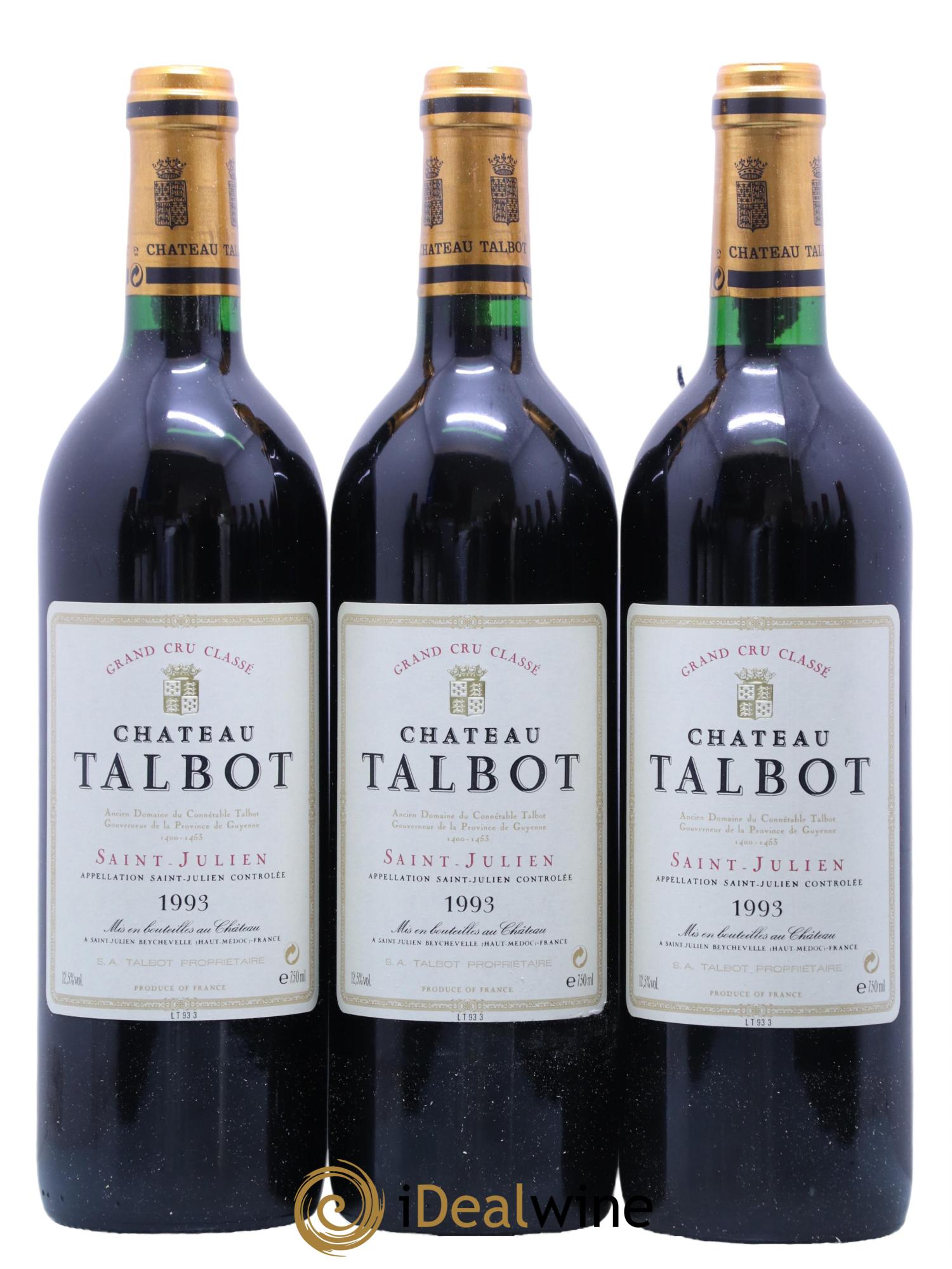 Château Talbot 4ème Grand Cru Classé 1993 - Lot de 12 bouteilles - 3