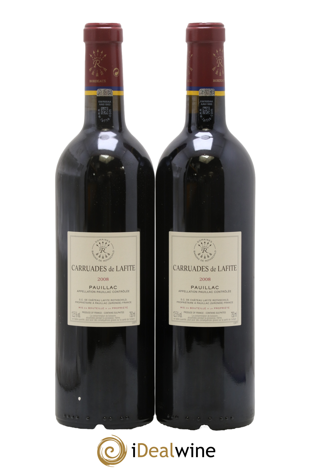 Carruades de Lafite Rothschild Second Vin 2008 - Lot de 2 bouteilles - 1
