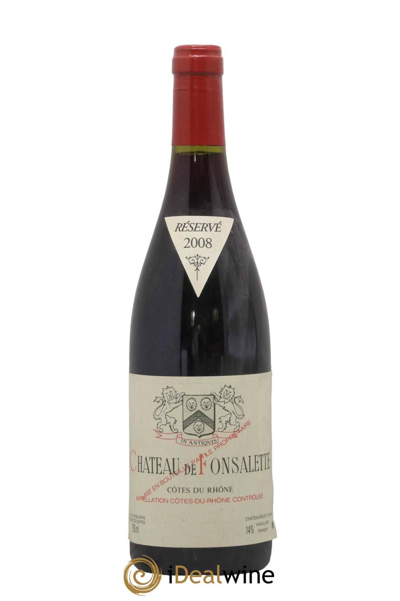 Côtes-du-Rhône Château de Fonsalette Emmanuel Reynaud 2008 - Lot de 1 bouteille - 0
