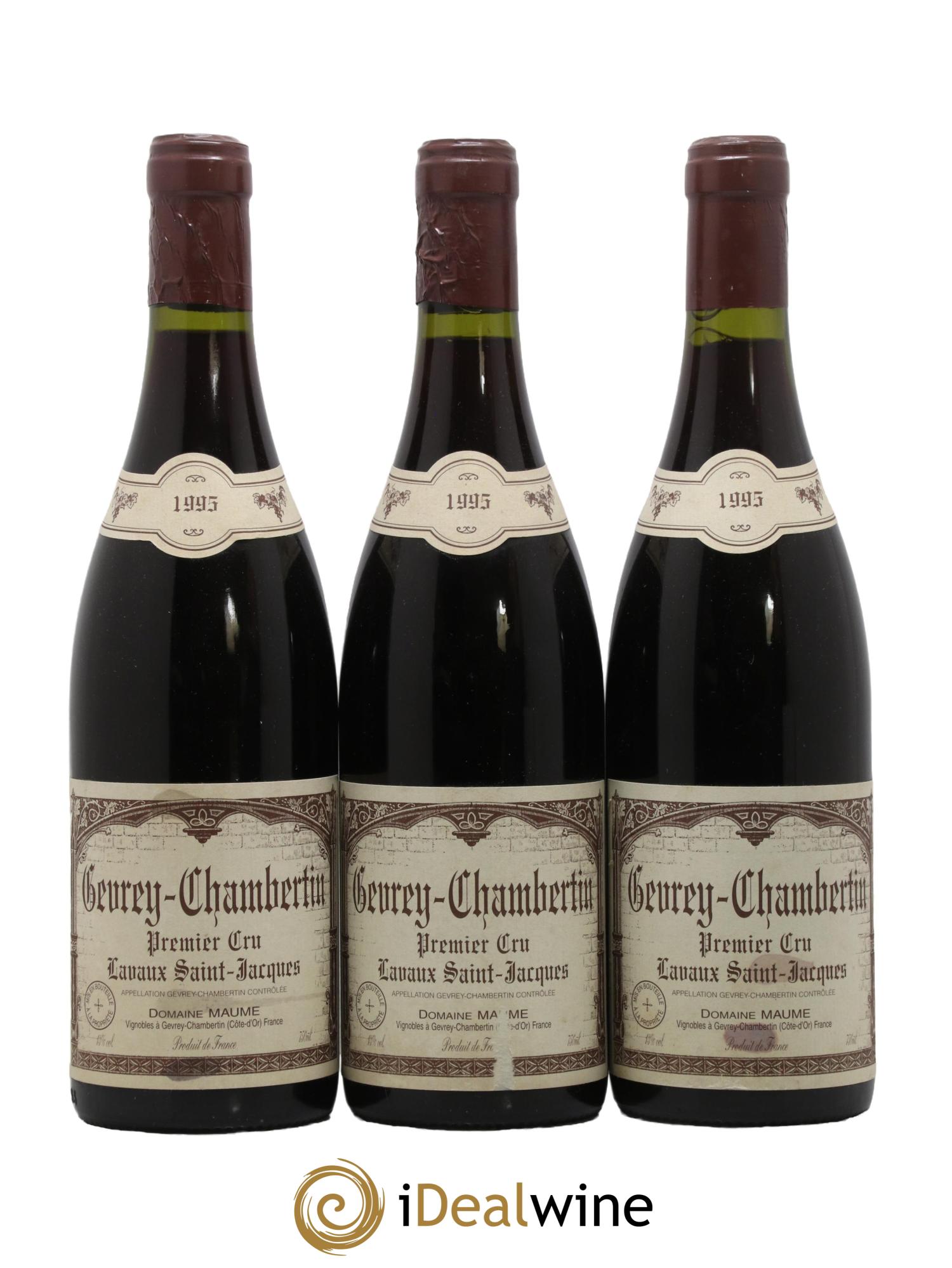 Gevrey-Chambertin 1er Cru Lavaux Saint Jacques Maume (Domaine) 1995 - Lot de 3 bouteilles - 0