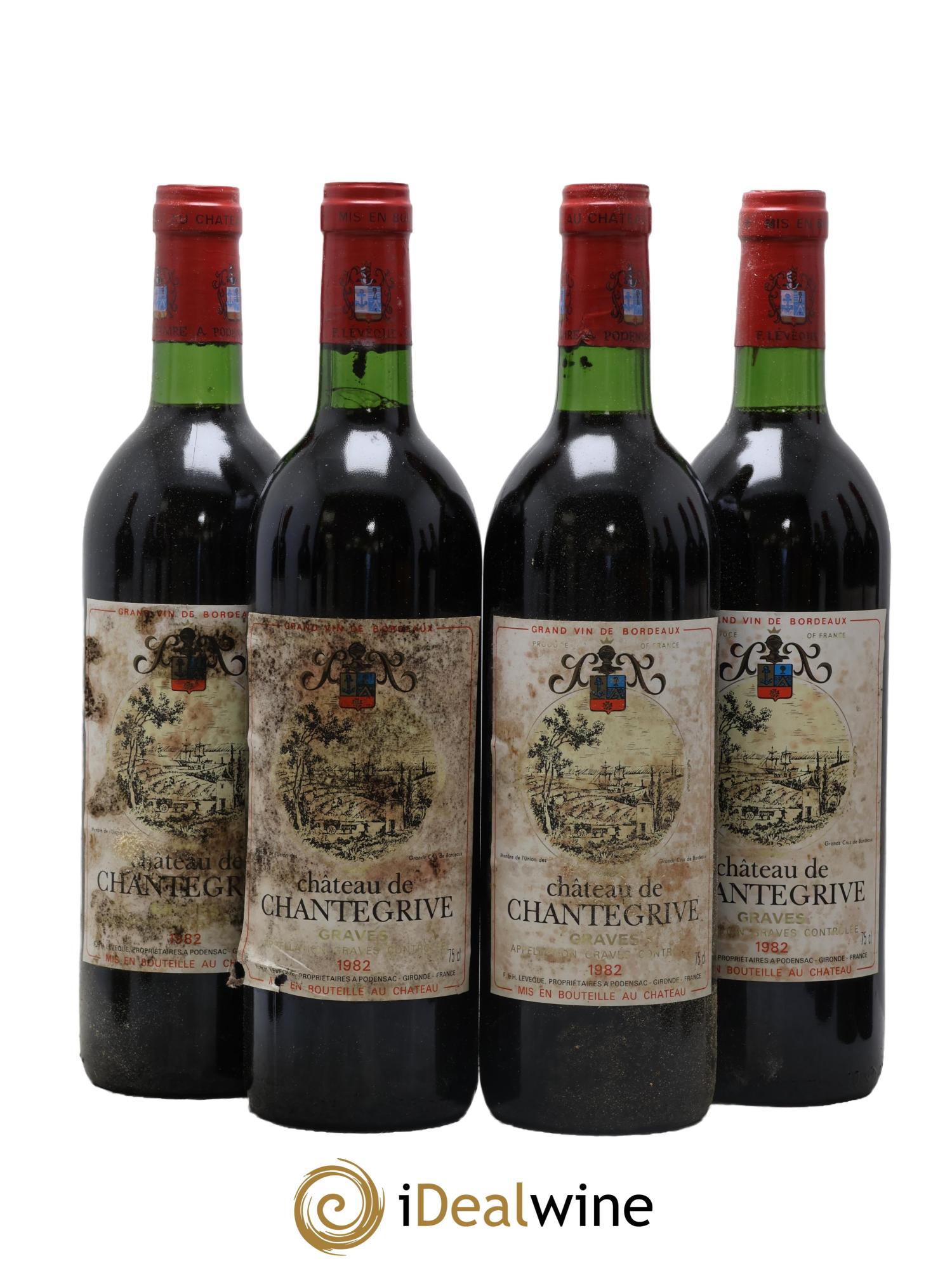Château de Chantegrive 1982 - Lot de 4 bouteilles - 0