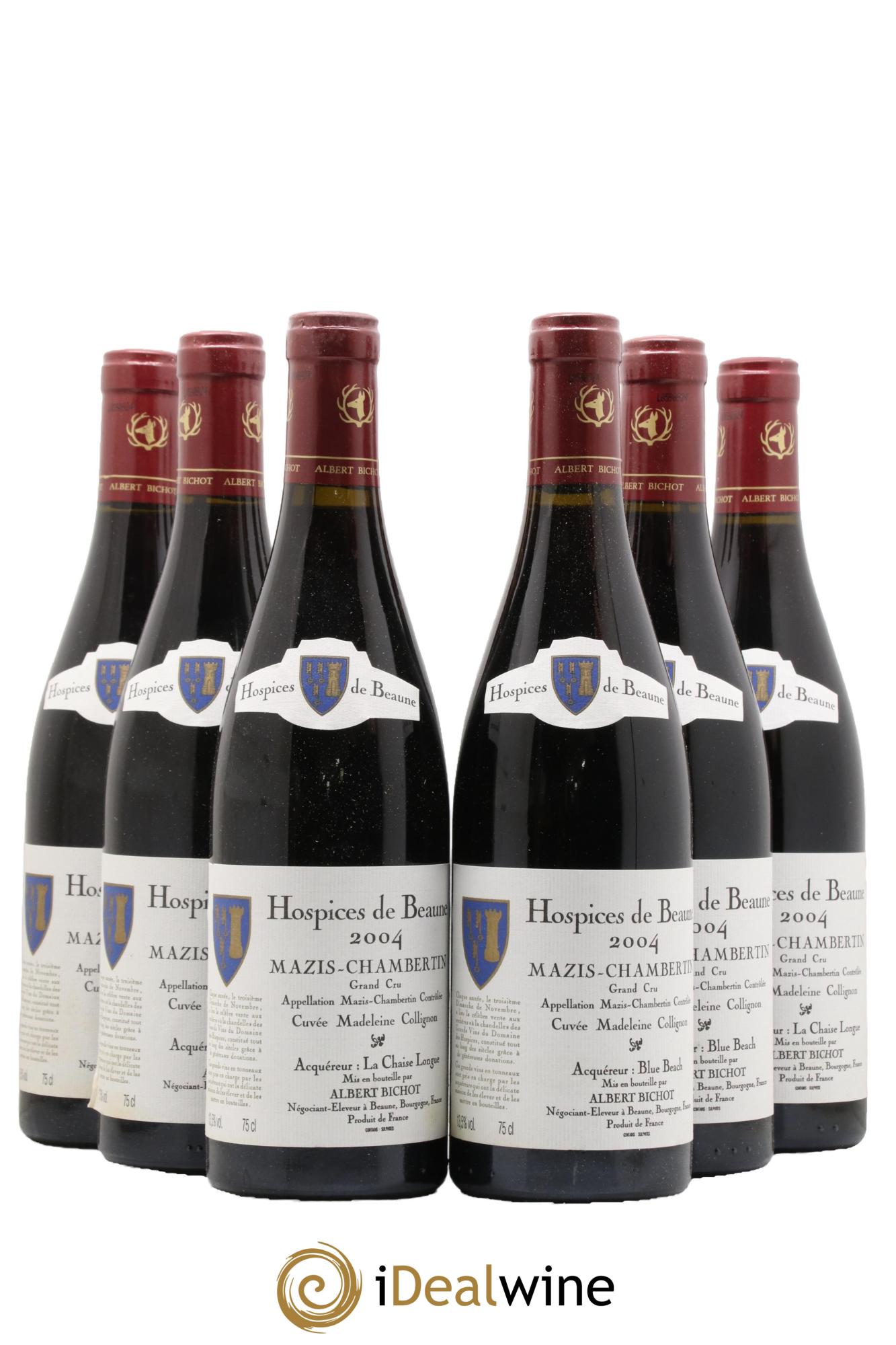 Mazis-Chambertin Grand Cru Hospices De Beaune Cuvée Madeleine Collignon Bichot 2004 - Lot de 6 bouteilles - 0