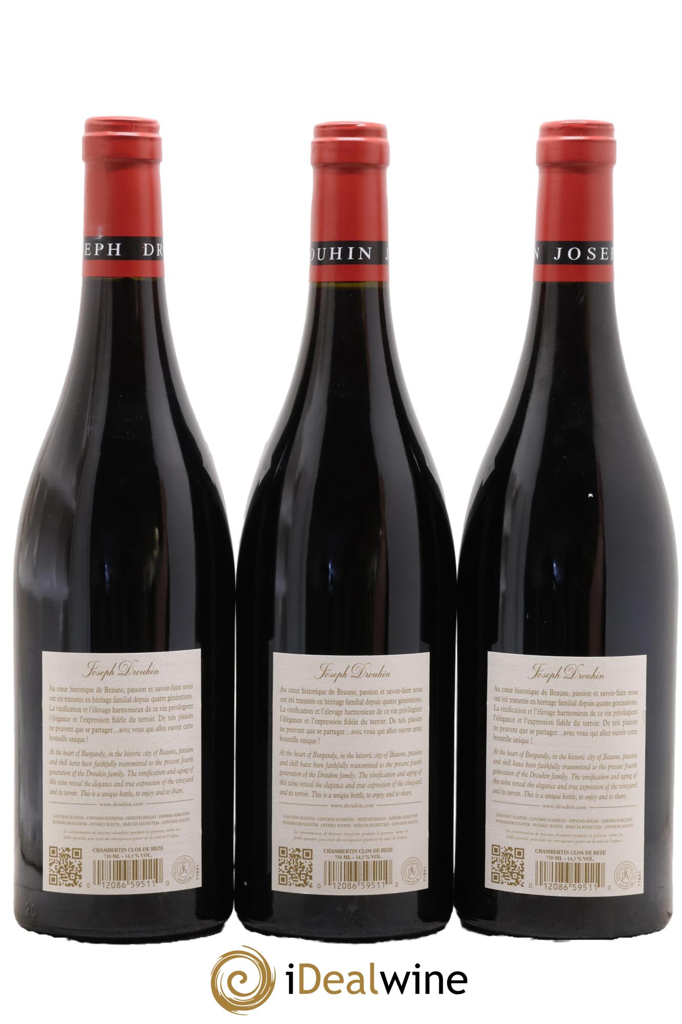 Chambertin Clos de Bèze Grand Cru Joseph Drouhin 2019 - Posten von 3 Flaschen - 1