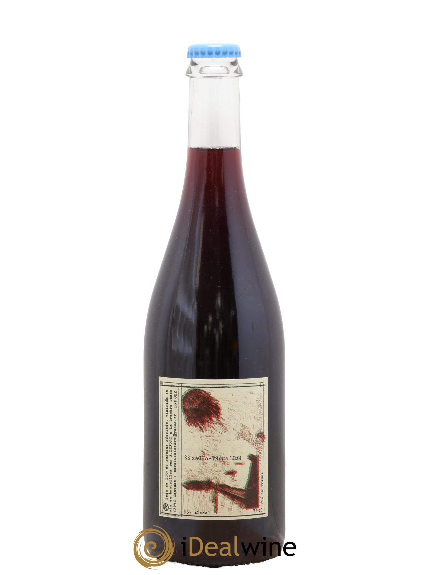 Vin de France Nulle Part Cedex Aurélien Lefort 2022 - Lot of 1 bottle - 0