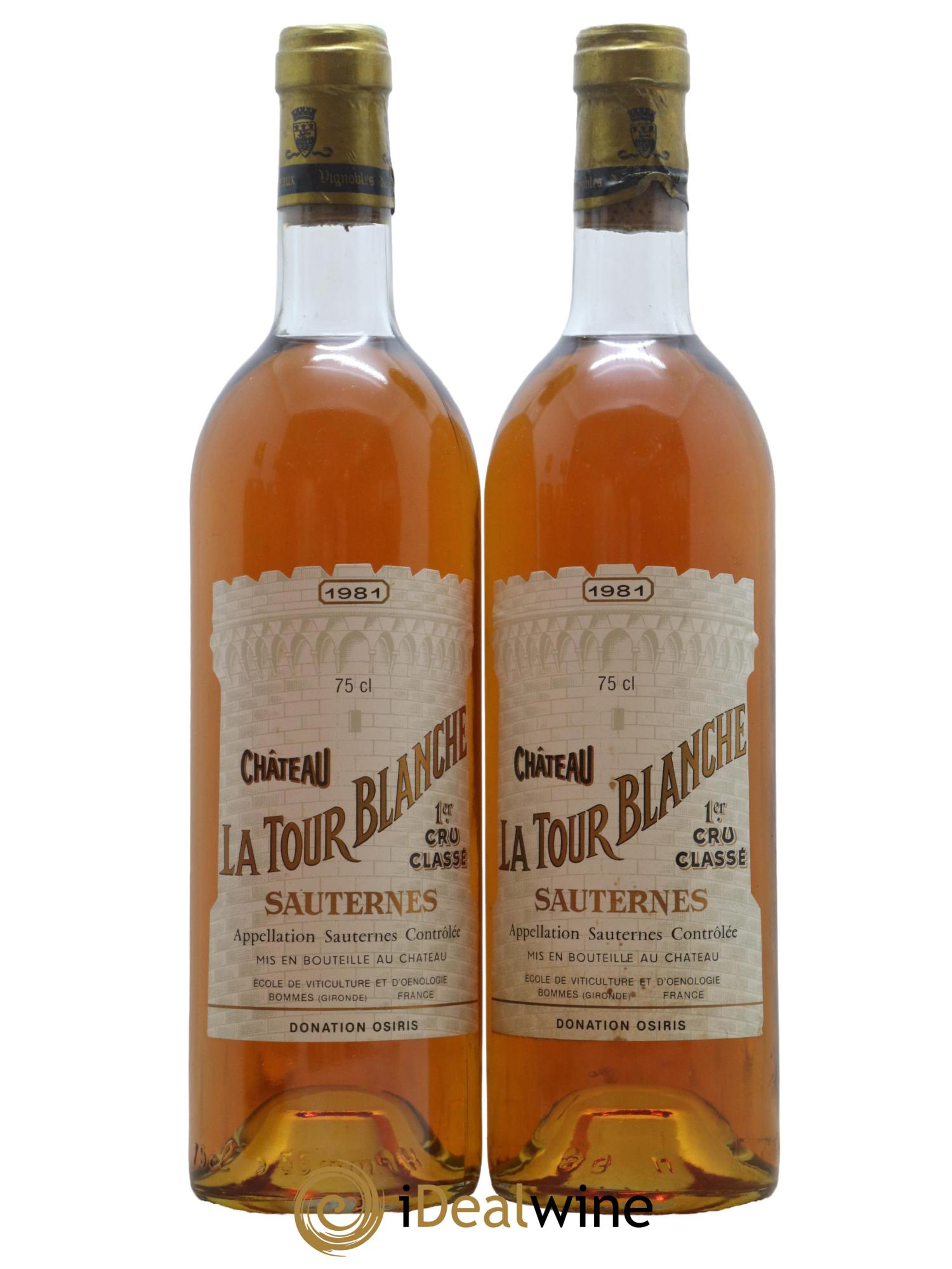 Château la Tour Blanche 1er Grand Cru Classé 1981 - Lotto di 2 bottiglie - 0
