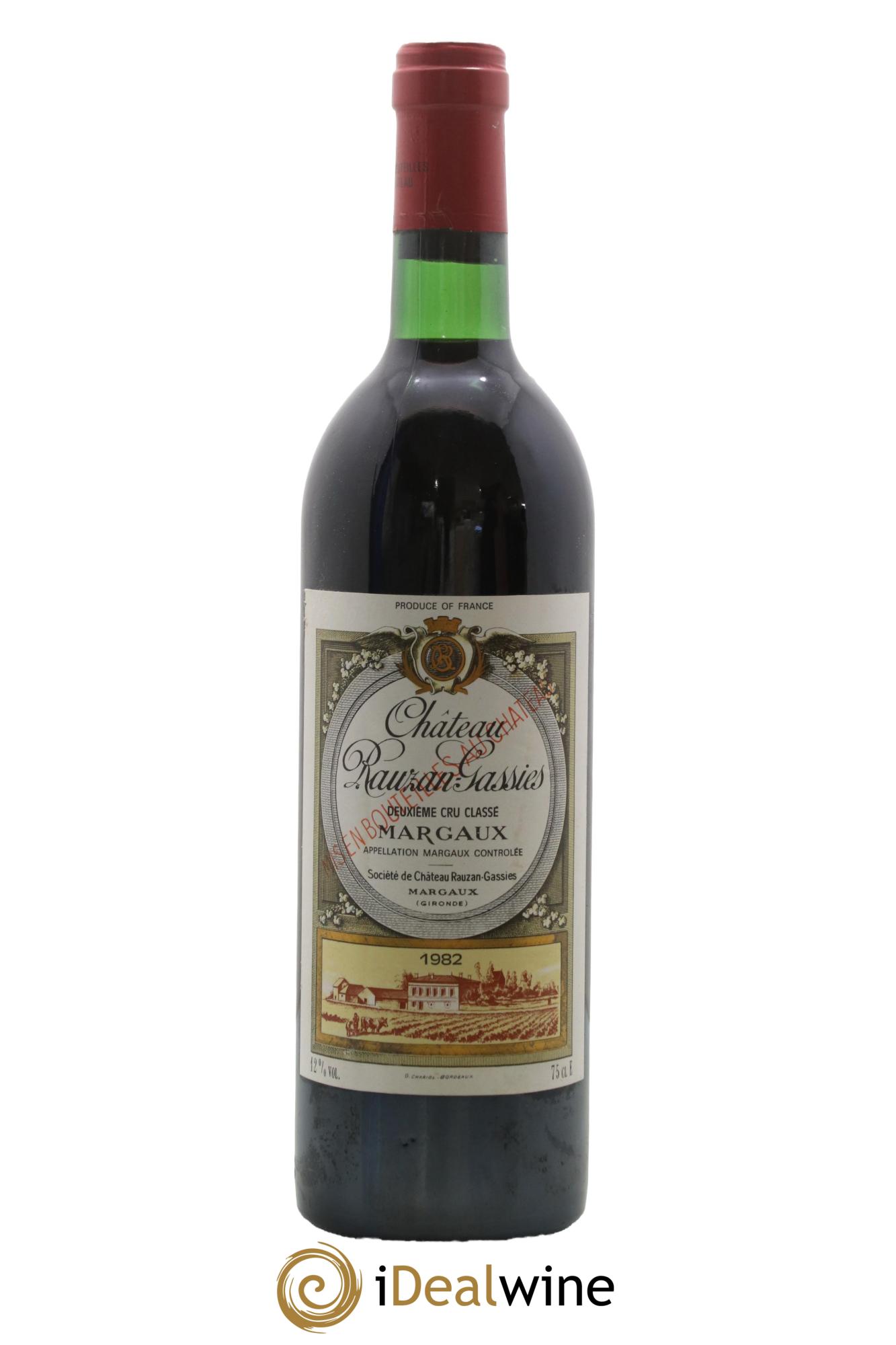 Château Rauzan-Gassies 2ème Grand Cru Classé 1982 - Lotto di 1 bottiglia - 0