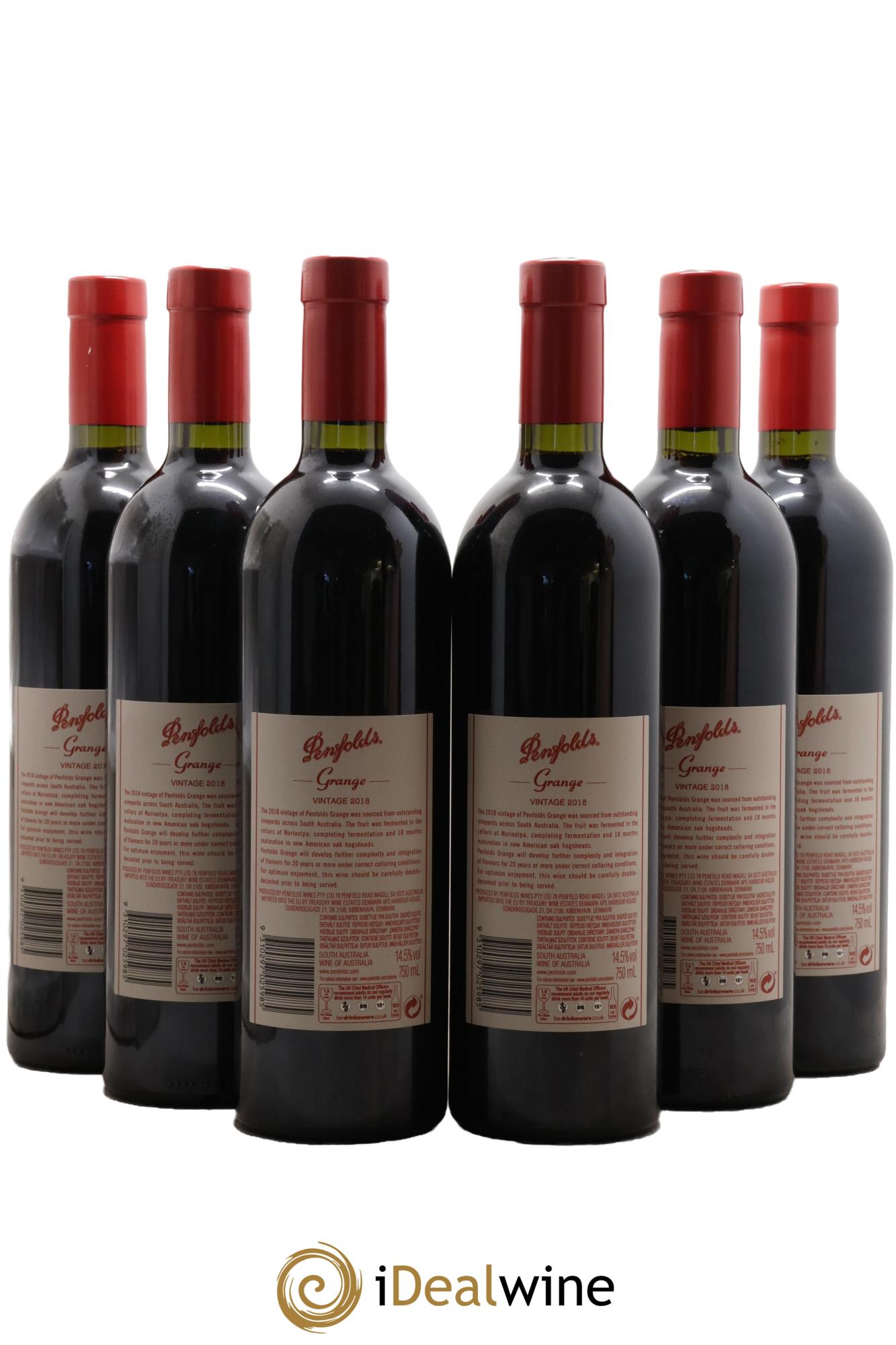 South Australia Penfolds Wines Grange Bin 95 2018 - Lot de 6 bouteilles - 1
