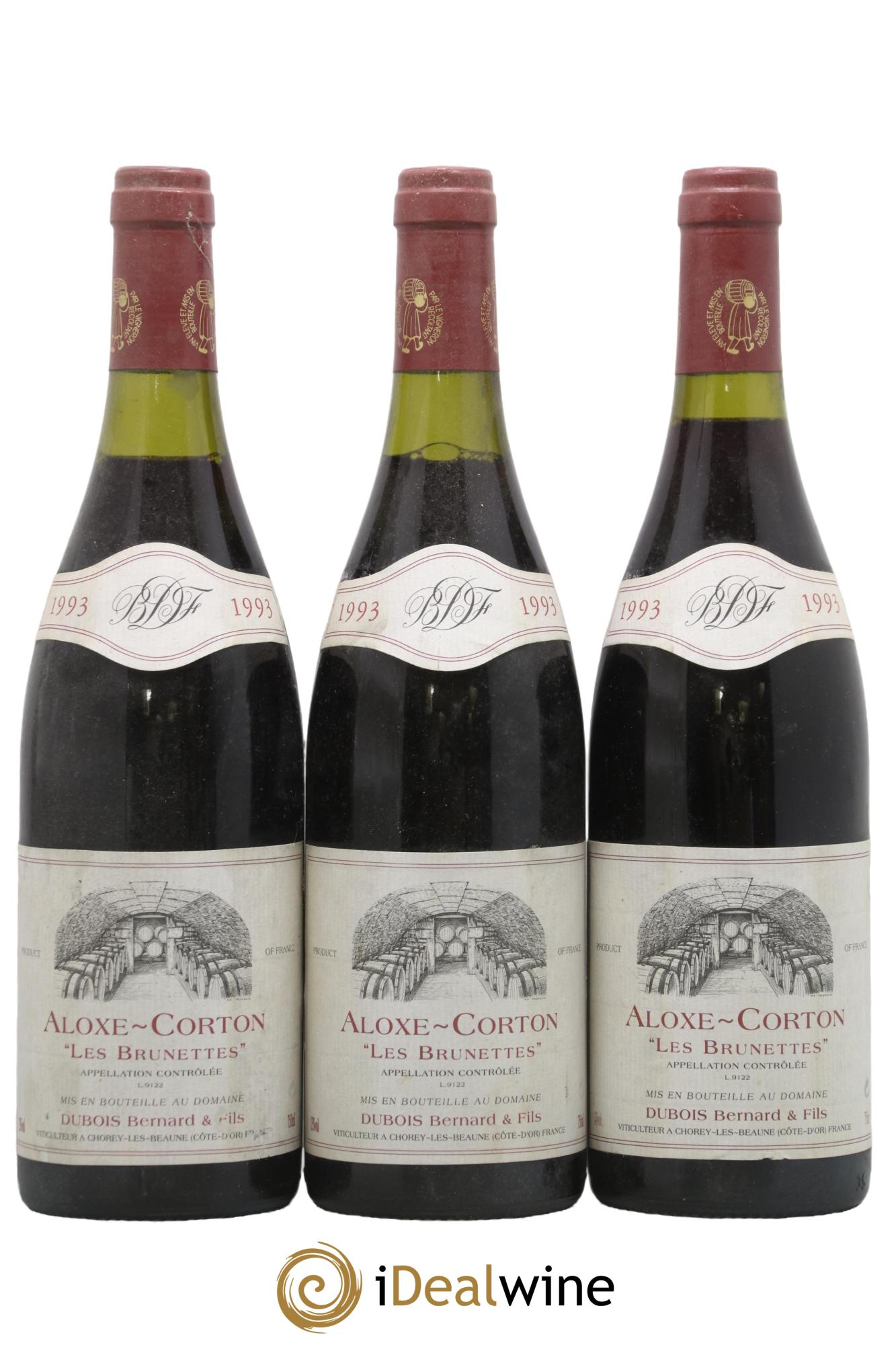 Aloxe-Corton Les Brunettes Dubois Bernard& Fils 1993 - Lot of 3 bottles - 0