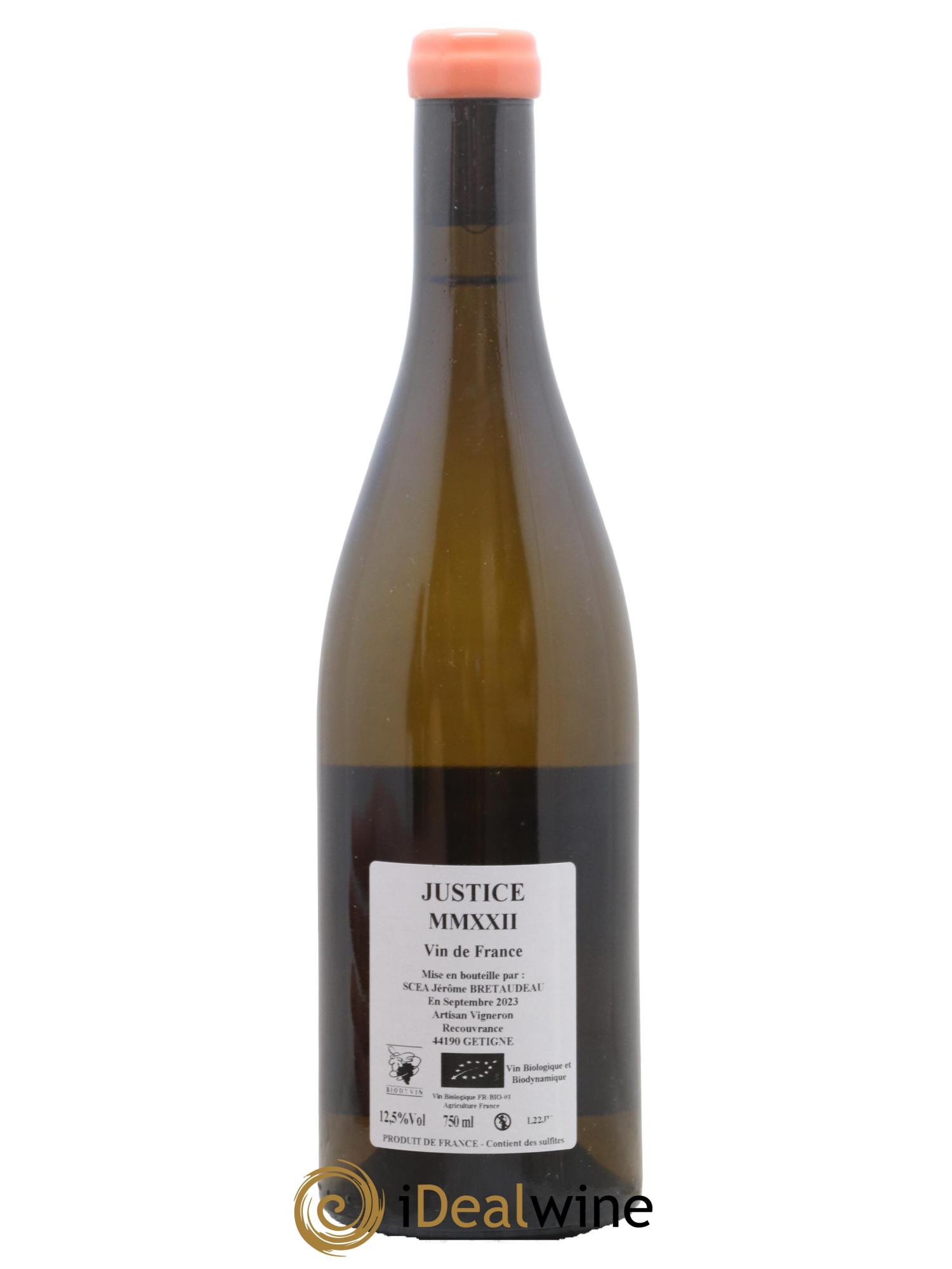 Vin de France La Justice Jérôme Bretaudeau - Domaine de Bellevue 2022 - Lot de 1 bouteille - 1