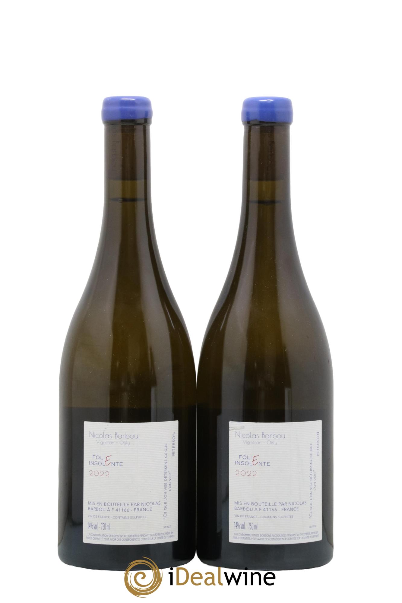 Touraine-Oisly Folie Insolente Nicolas Barbou 2022 - Lot de 2 bouteilles - 1