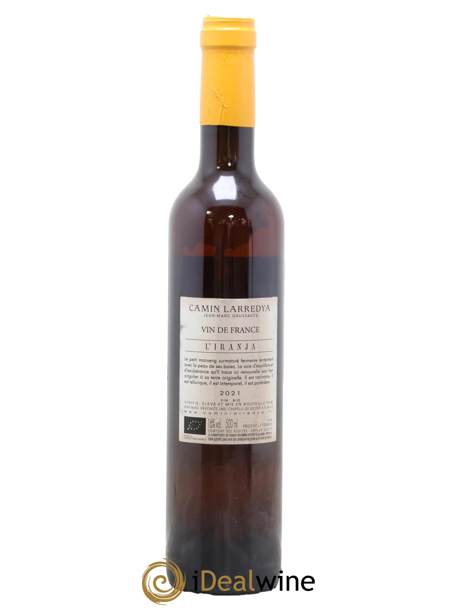 Vin de France L'Iranja Camin Larredya 2021 - Lot of 1 500ml format  - 1