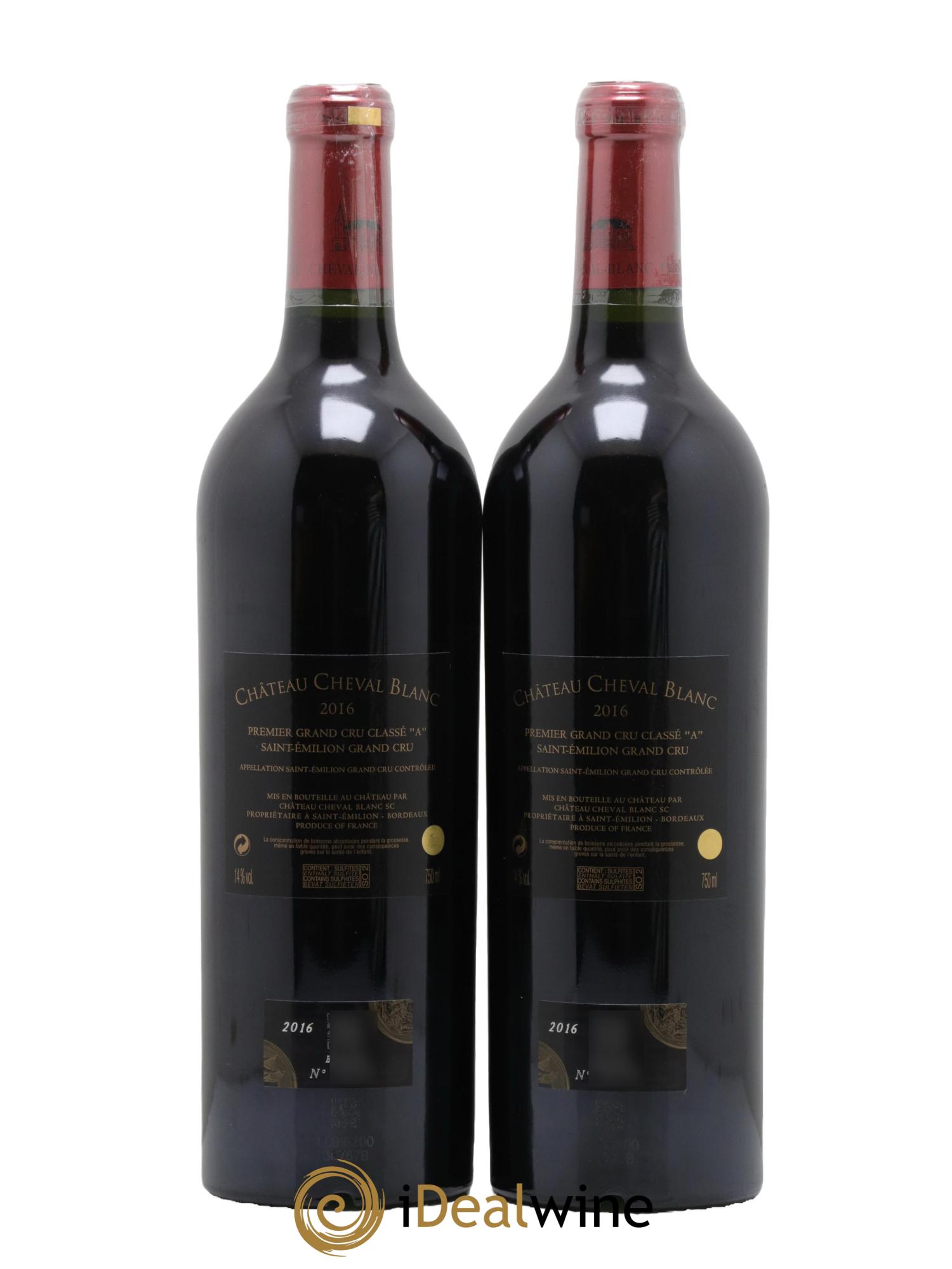 Château Cheval Blanc 1er Grand Cru Classé A 2016 - Lot de 2 bouteilles - 1