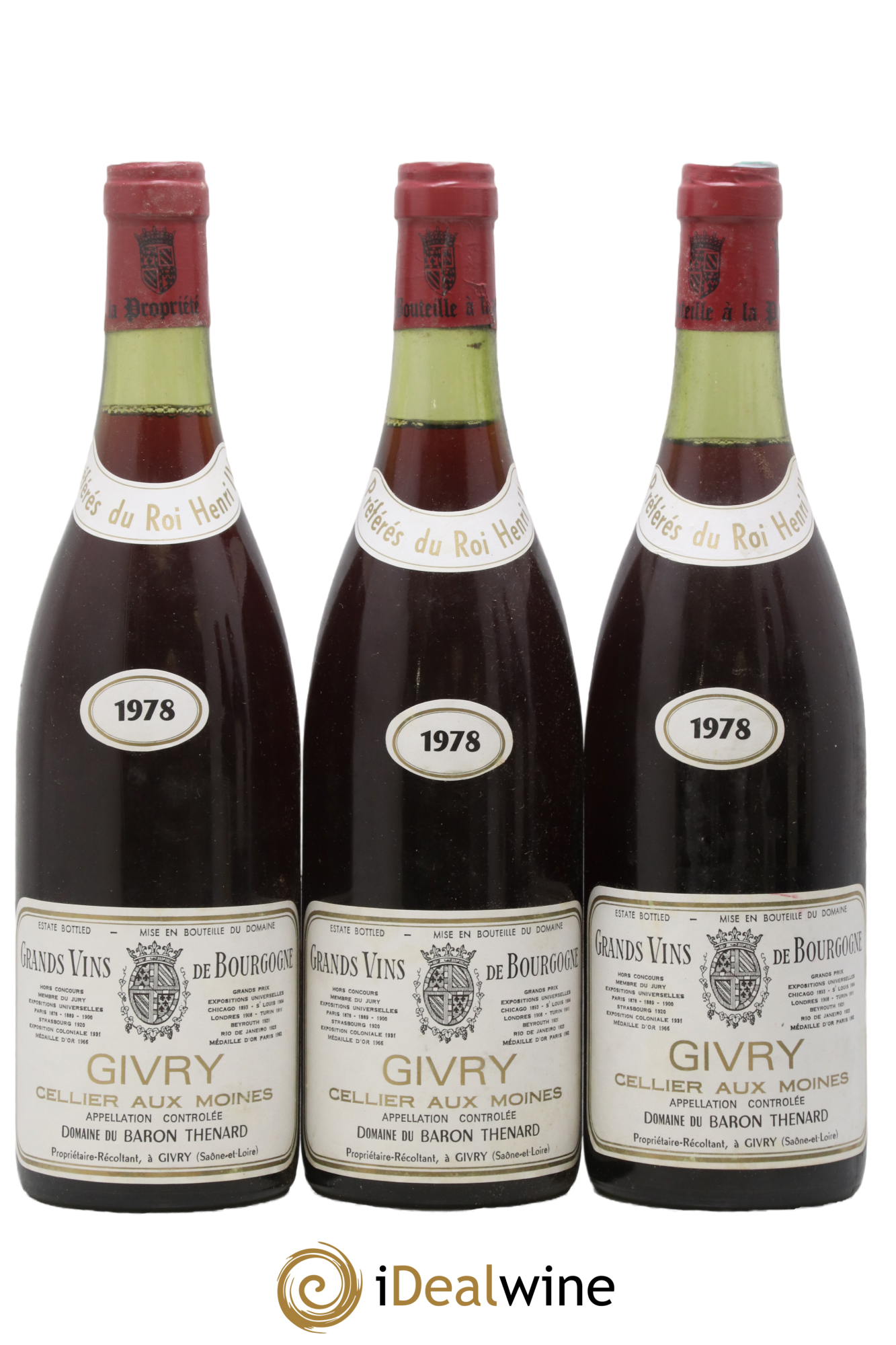 Givry Cellier Aux Moines Domaine Du Baron Thenard 1978 - Posten von 3 Flaschen - 0
