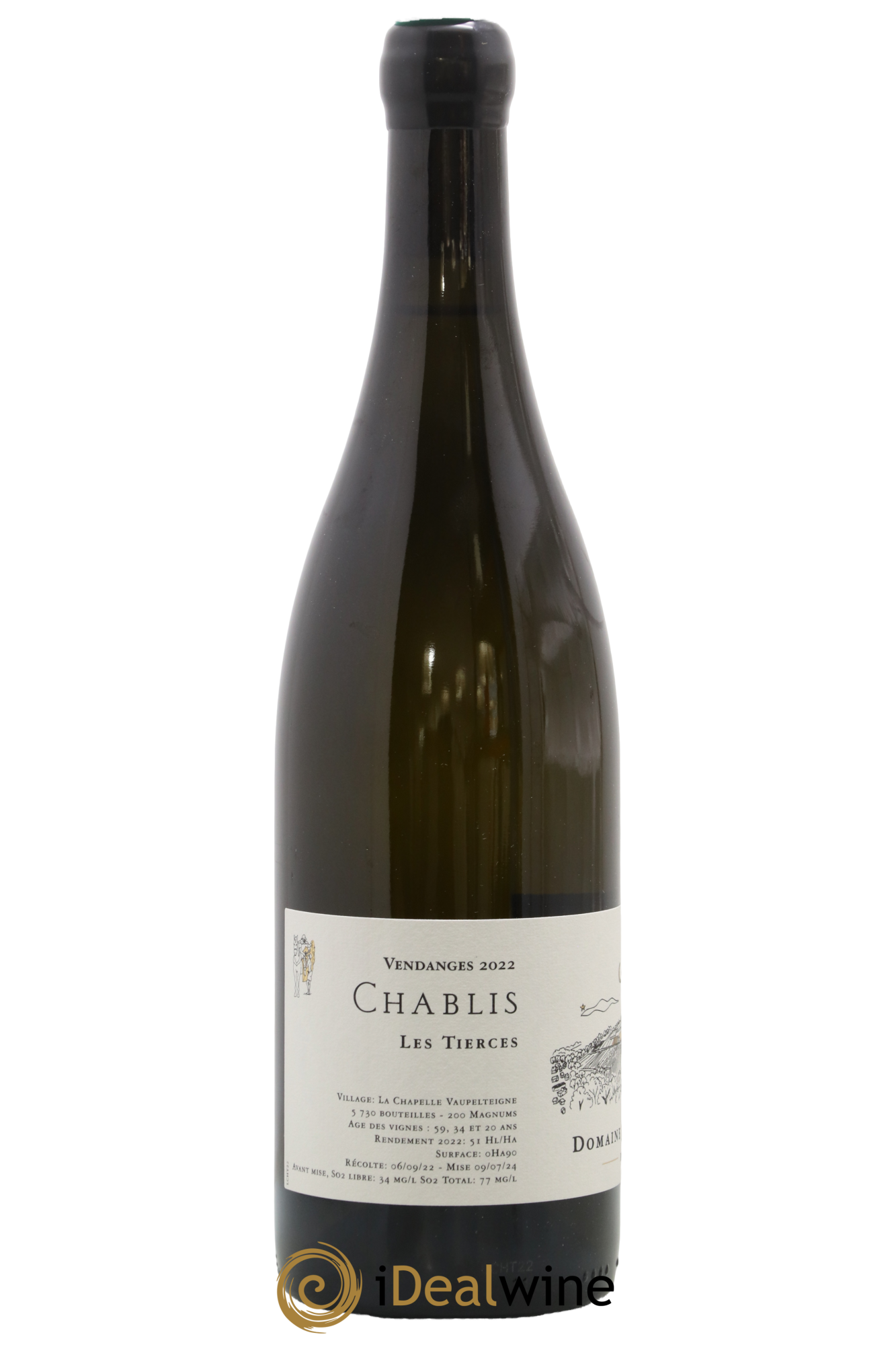 Chablis Les Tierces Domaine Jean Dauvissat Père et Fils 2022 - Lot de 1 bouteille - 1