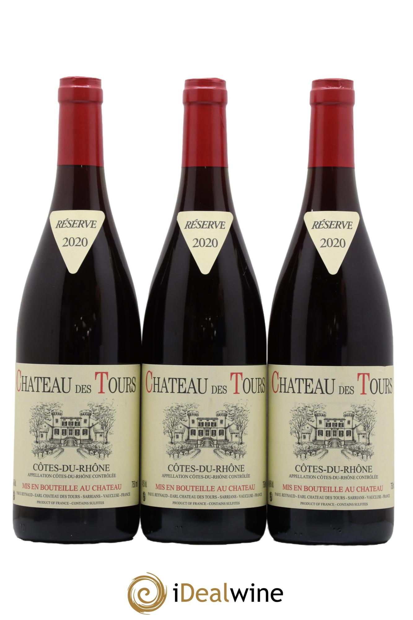 Côtes-du-Rhône Château des Tours Emmanuel Reynaud 2020 - Lot de 3 bouteilles - 0