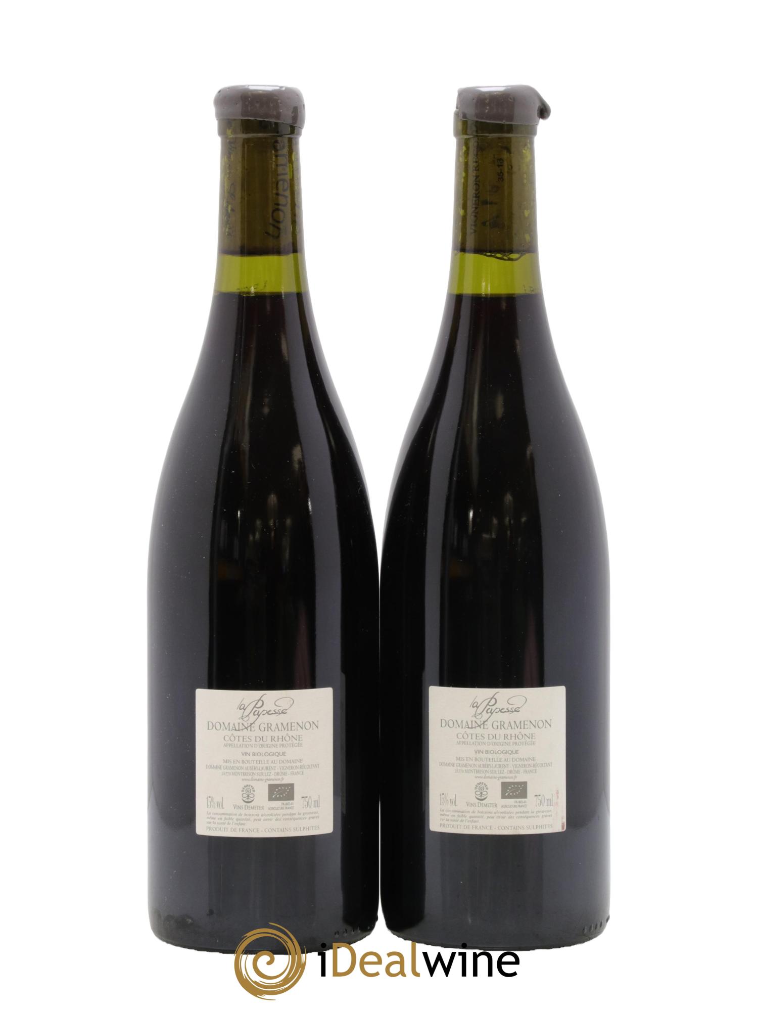 Côtes-du-Rhône La Papesse Gramenon (Domaine) 2017 - Lot of 2 bottles - 1