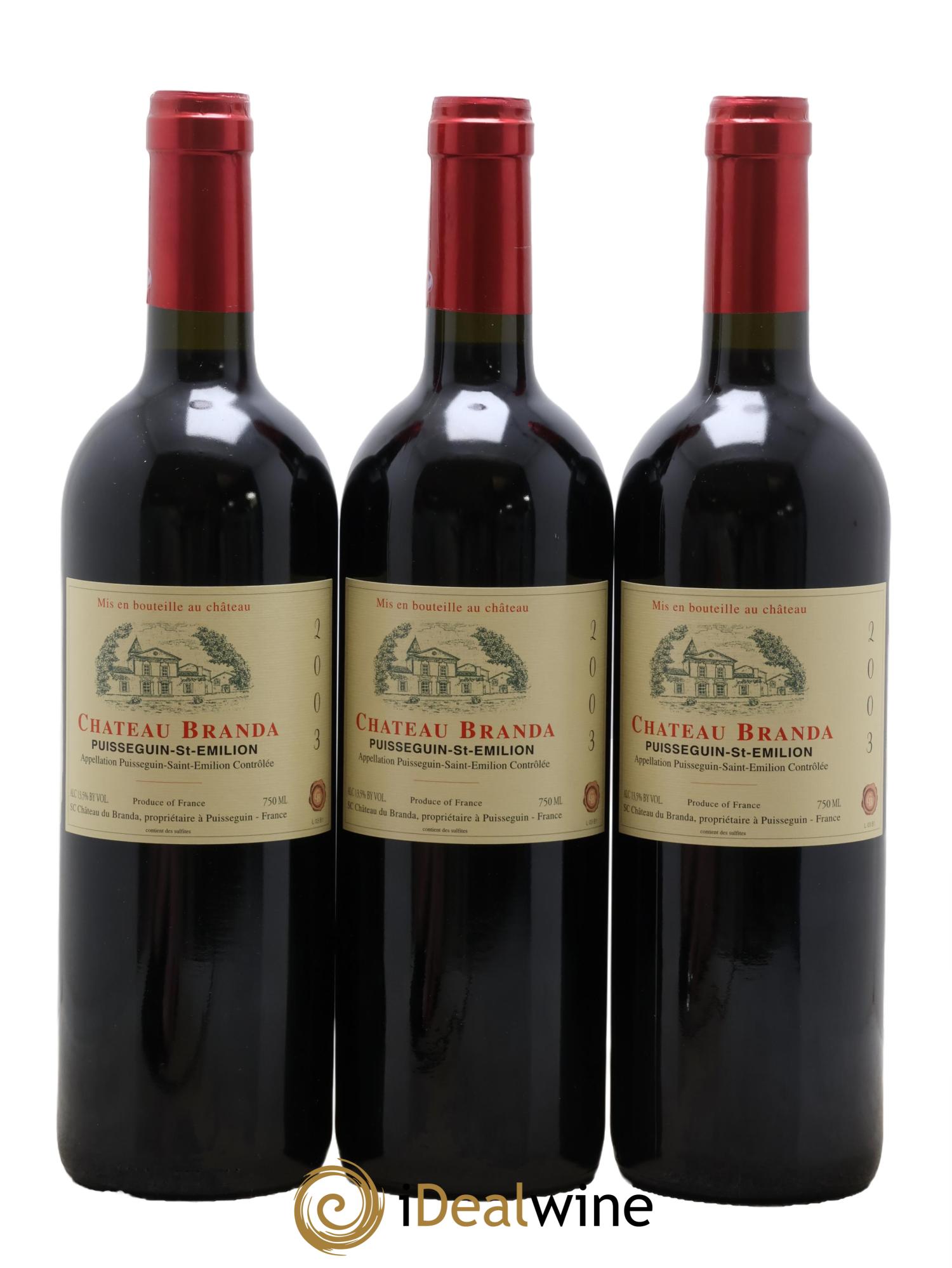 Château Branda 2003 - Lotto di 3 bottiglie - 0