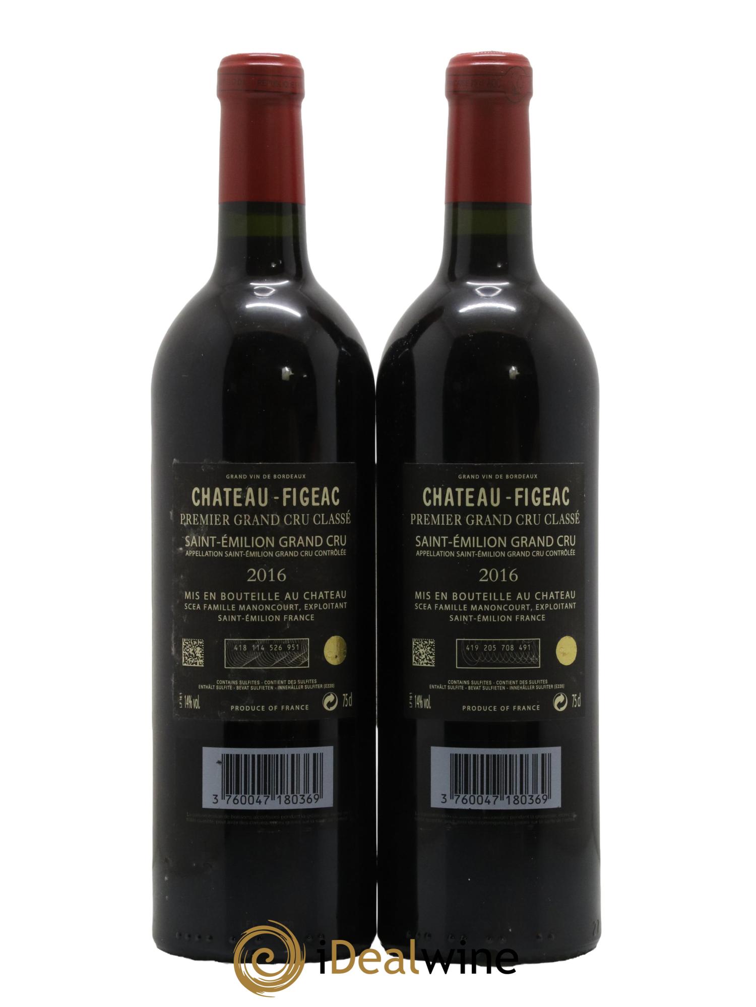 Château Figeac 1er Grand Cru Classé A 2016 - Lot de 2 bouteilles - 1