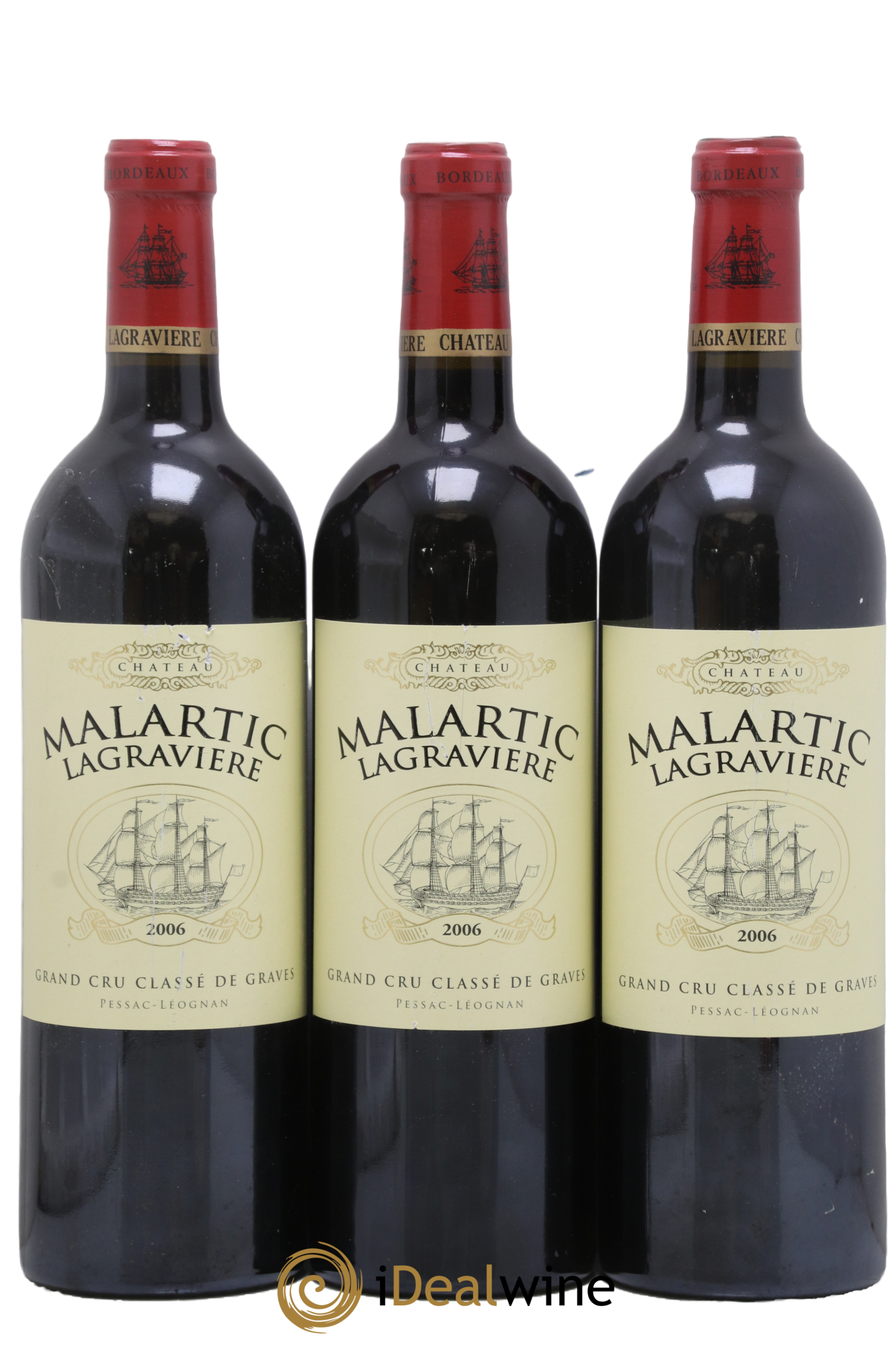 Château Malartic-Lagravière Cru Classé de Graves 2006 - Lot of 3 bottles - 0