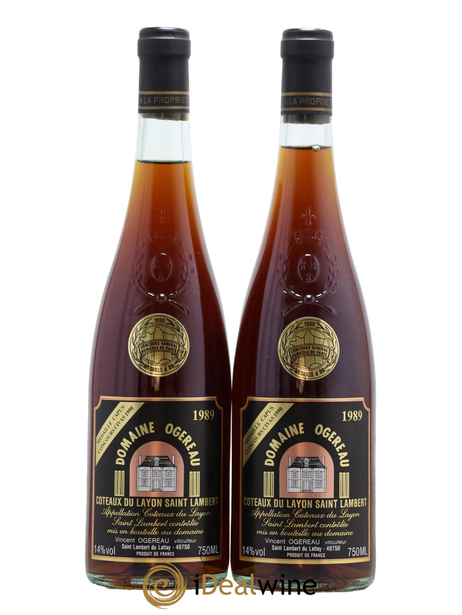 Coteaux du Layon Saint Lambert Domaine Ogereau 1989 - Lotto di 2 bottiglie - 0