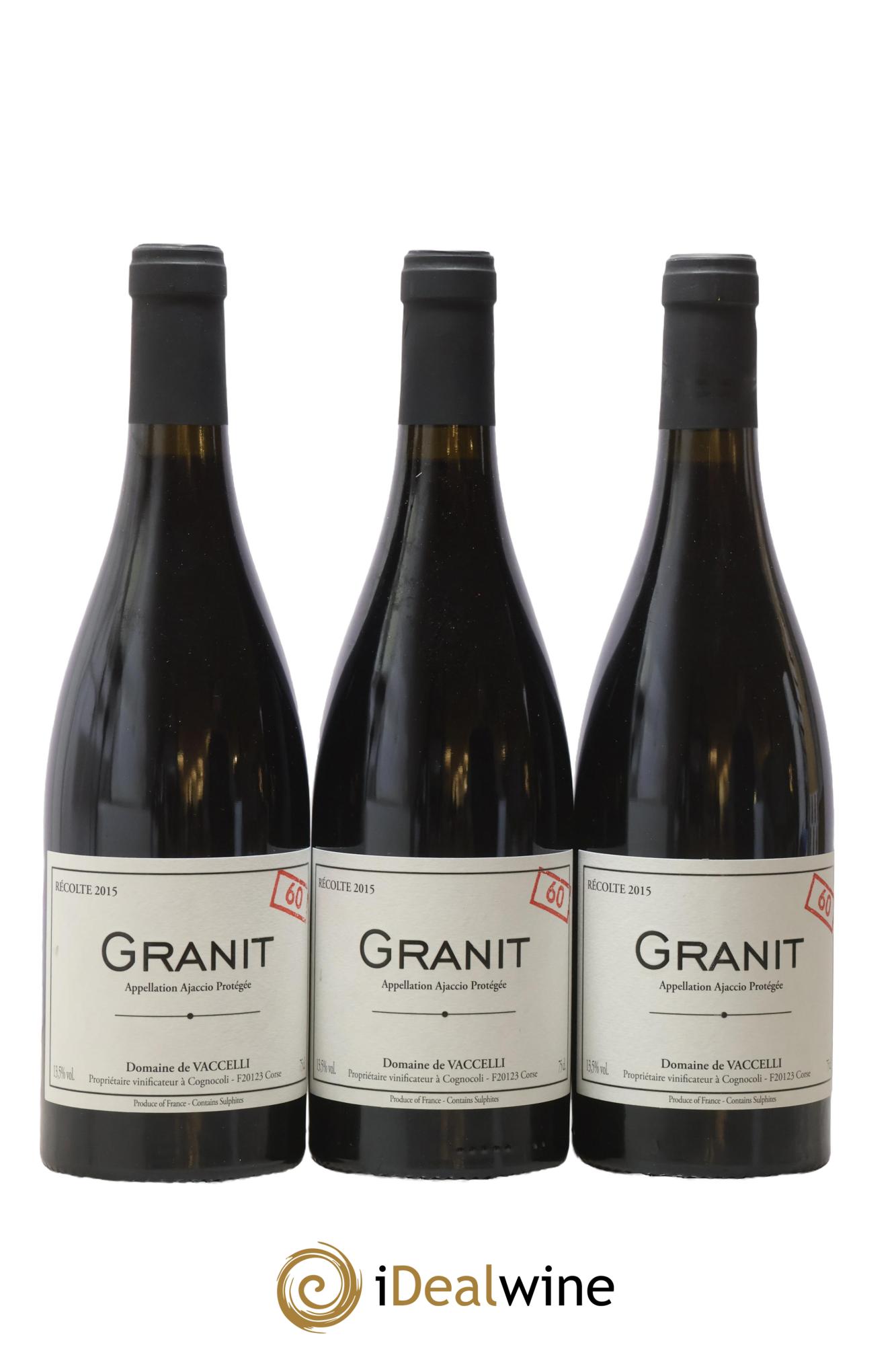 Ajaccio Granit 60 Vaccelli 2015 - Lot de 3 bouteilles - 0