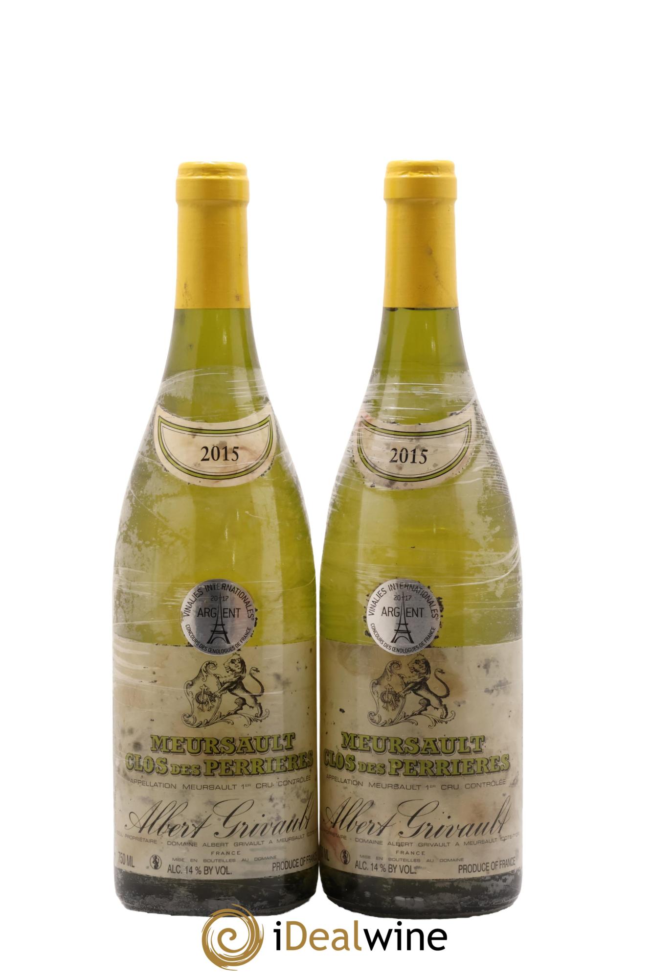 Meursault 1er Cru Clos des Perrières Monopole Albert Grivault 2015 - Posten von 2 Flaschen - 0